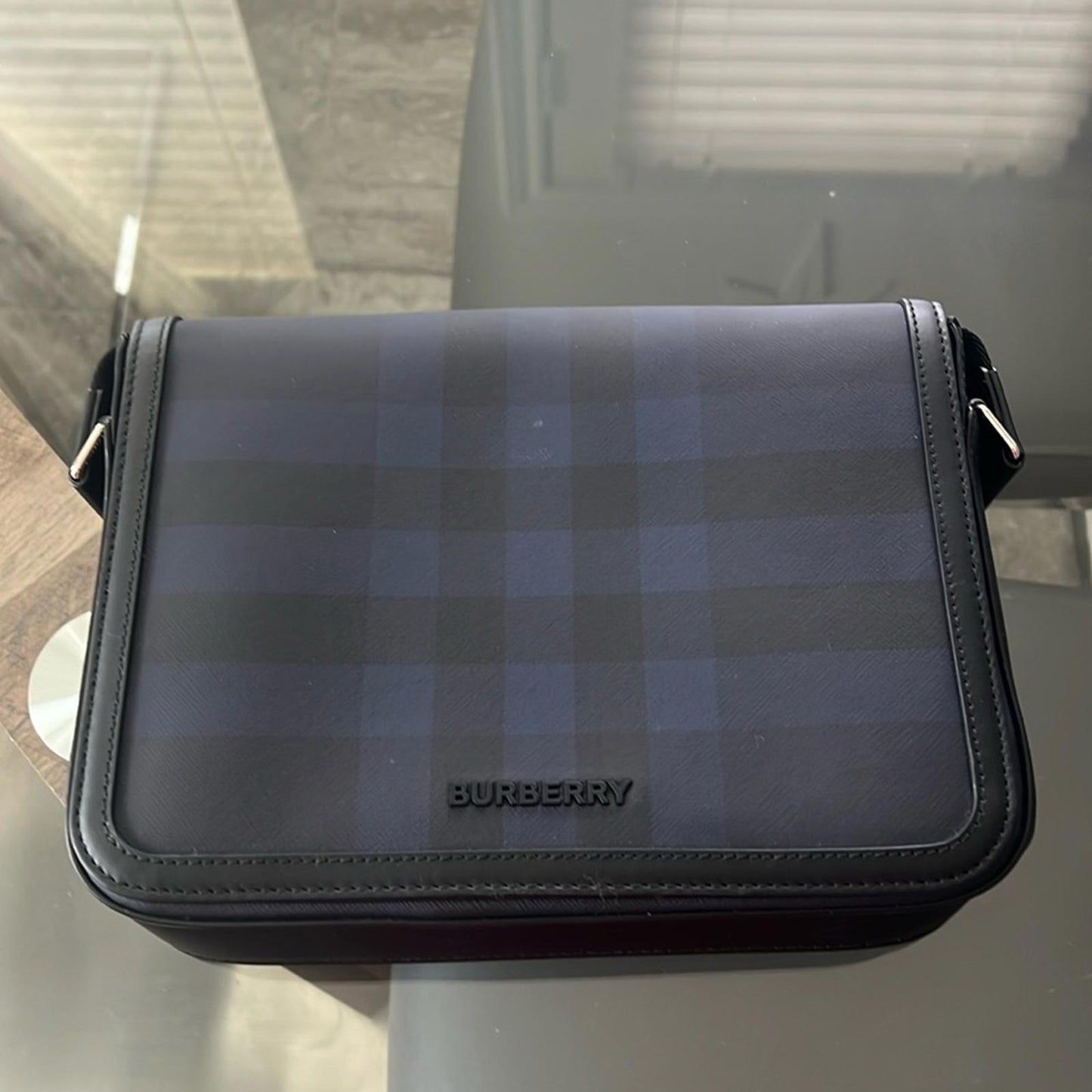 Burberry Blue House Check Small Alfred Messenger Bag, New w/Tag $1,650