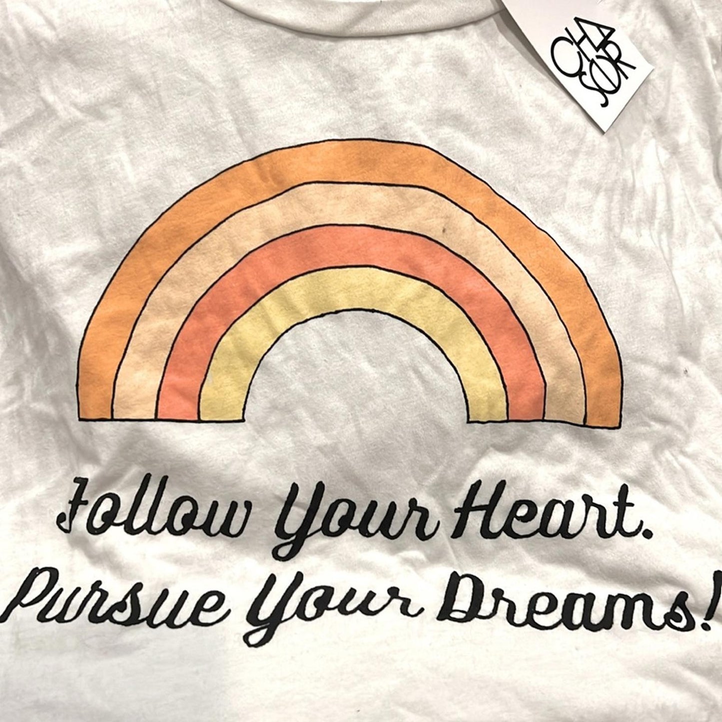 Chaser Follow Your Heart Persue Your Dreams Graphic Tee Shirt Size S, NEW w/Tag