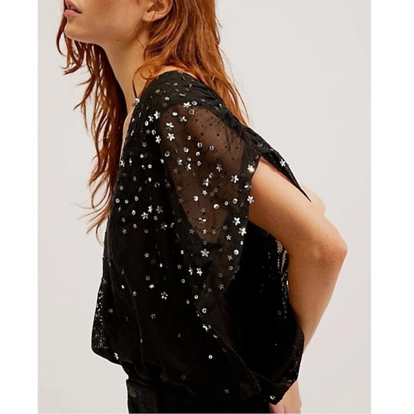 NEW Free People Intimately Black Summer Shine Bodysuit, Size S New w/Tag