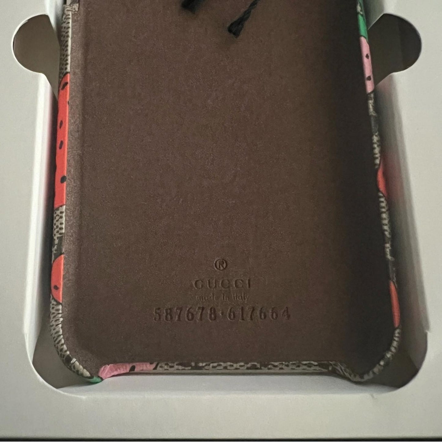 Gucci GG Supreme IPhone Case, Strawberry New in Box Retail $275