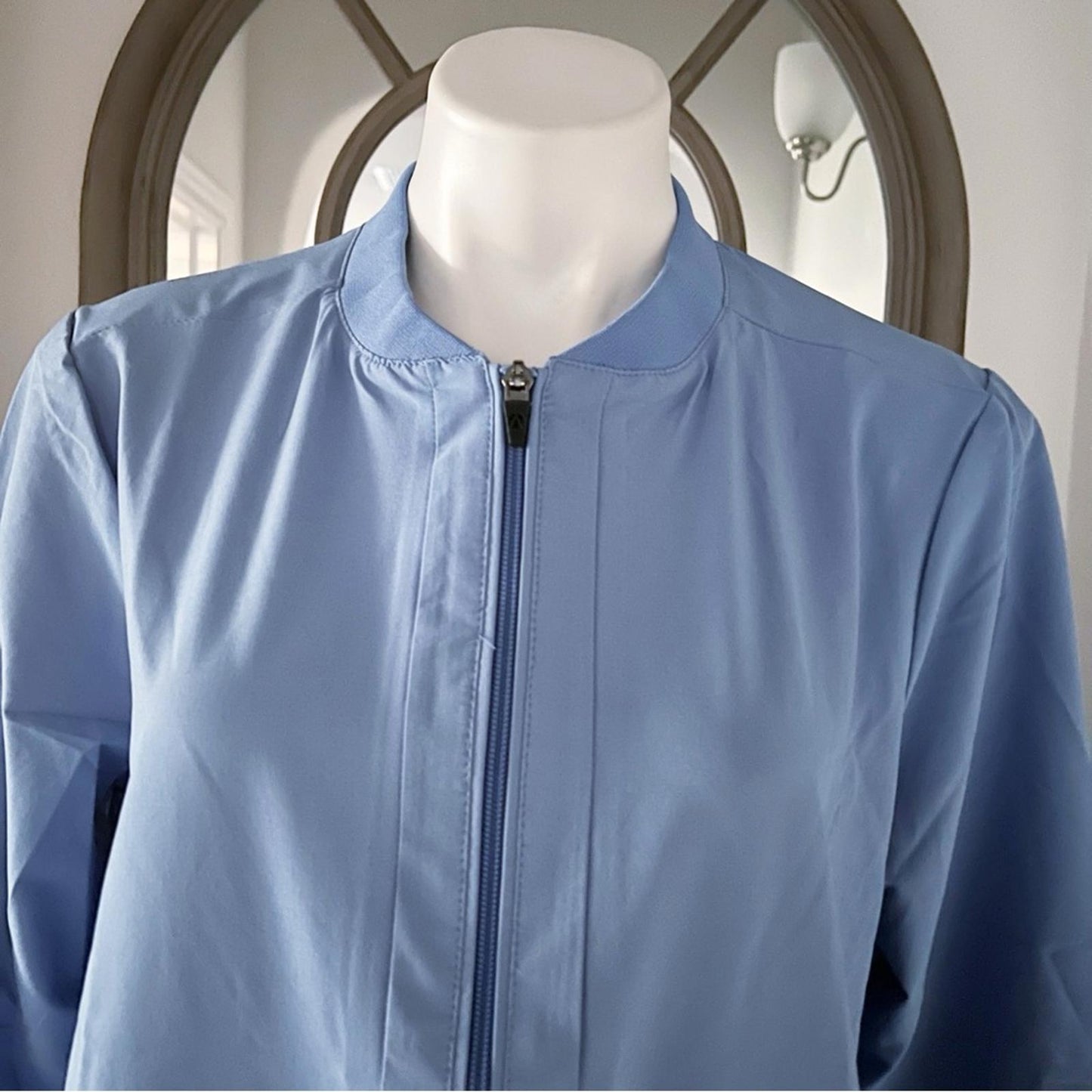 ADAR Addition Scrubs Zippered Bomber Scrub Jacket, Cell Blue, Size XL New w/Tag