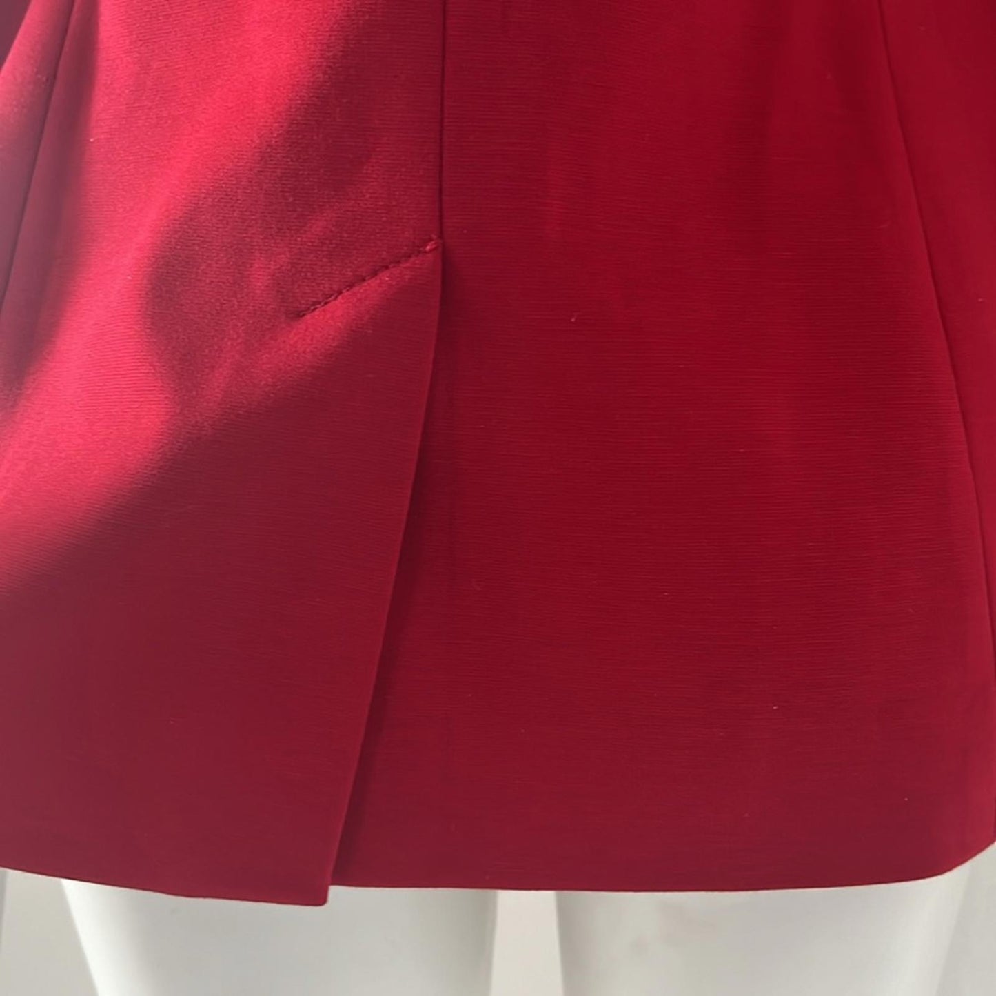 Kasper Zip Cuff Notched Collar One-Button Blazer in Red Petite Size 10, New $129