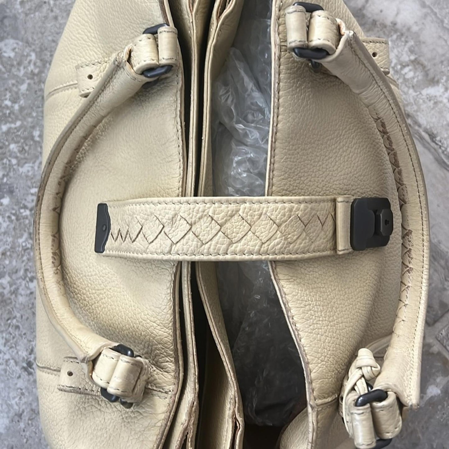 Bottega Veneta Roma Triple-Compartment Pebbled Leather Tote Bag, Retail $3,450