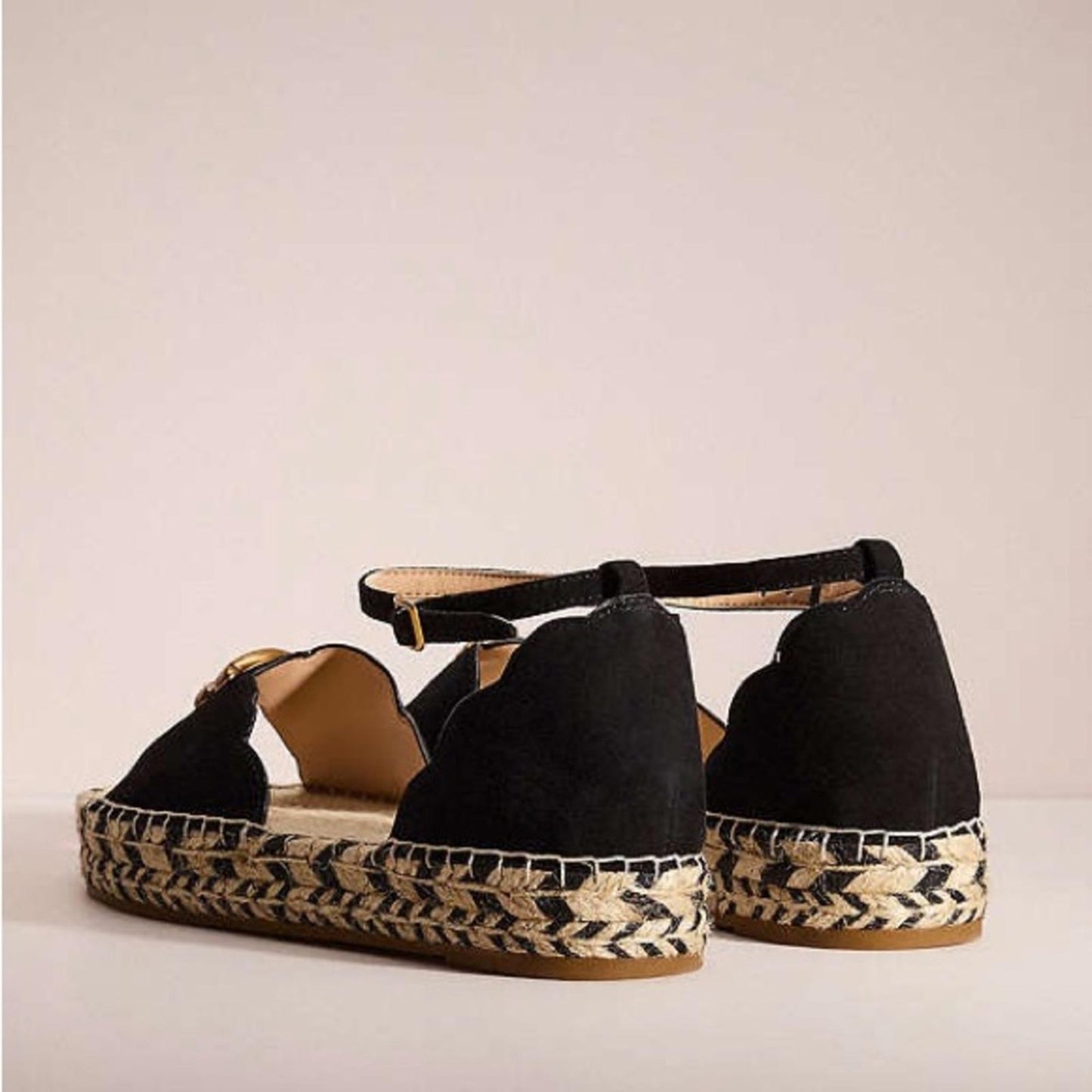 Coach Women's Dillon Espadrille Sandals in Black, Size 11 New in Box