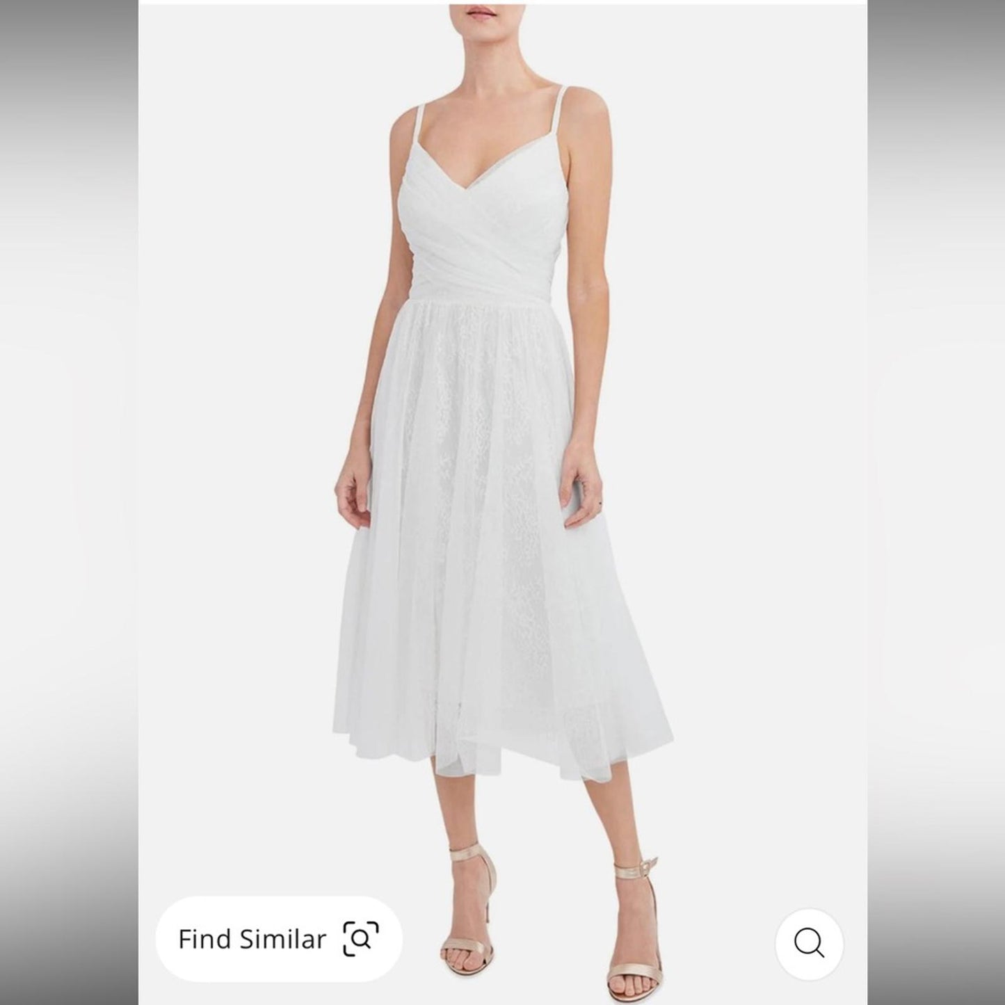 AQUA Lace Mid Calf Fit & Flare Dress, White Size 6 New w/Tag Retail $328