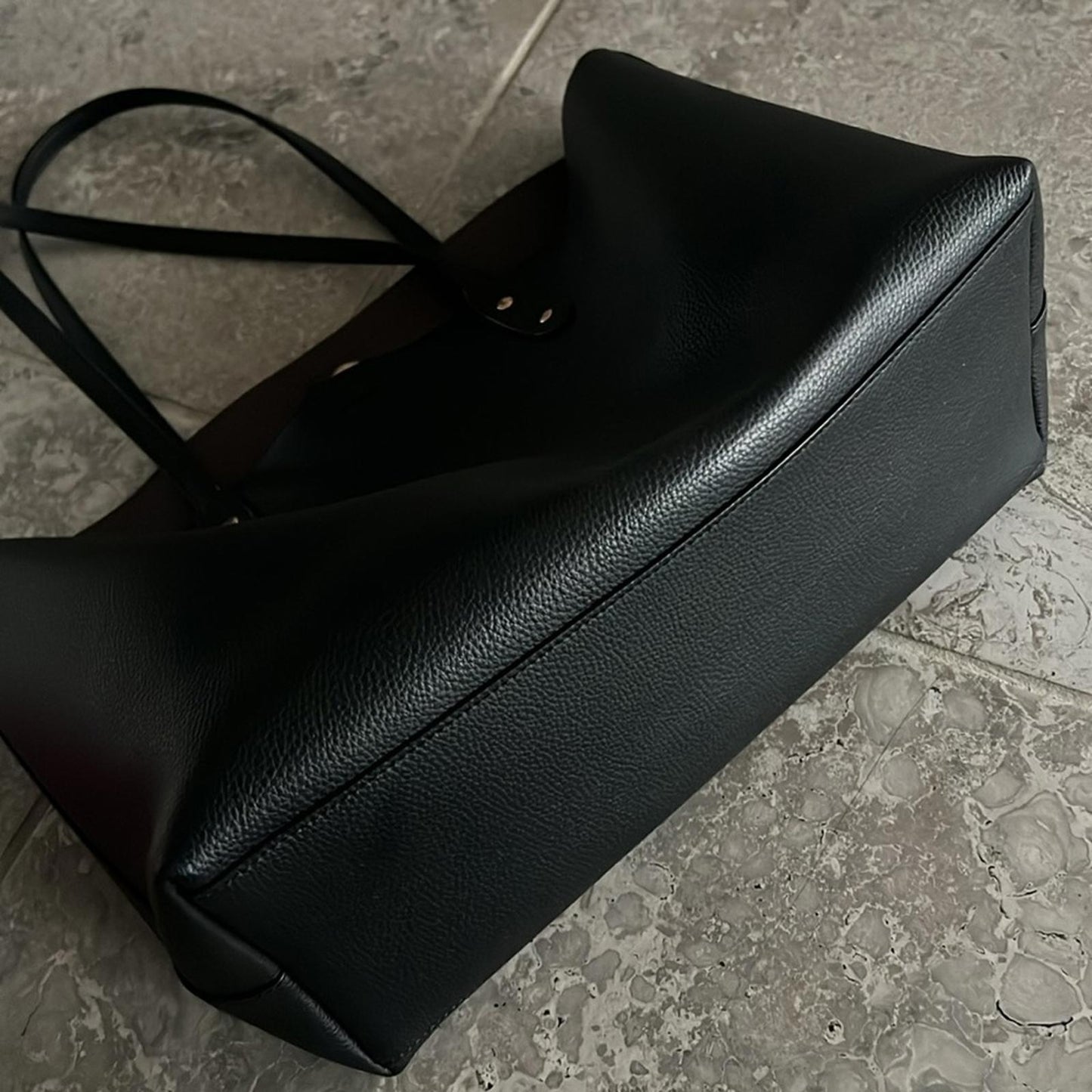 Coach Town Tote Polished Pebbled Leather Black, Code #C2091-72673 EXCELLENT $398