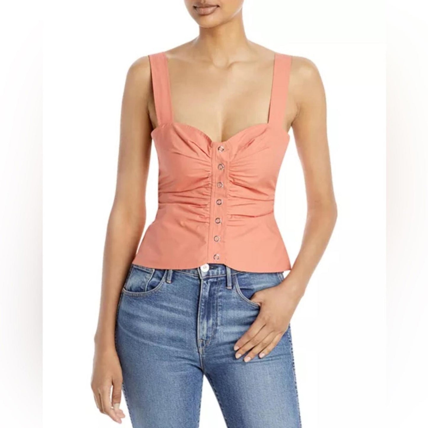 A.L.C. Lilah Cotton Sweetheart Top in Apricot Size 8 New w/Tag Retail $275