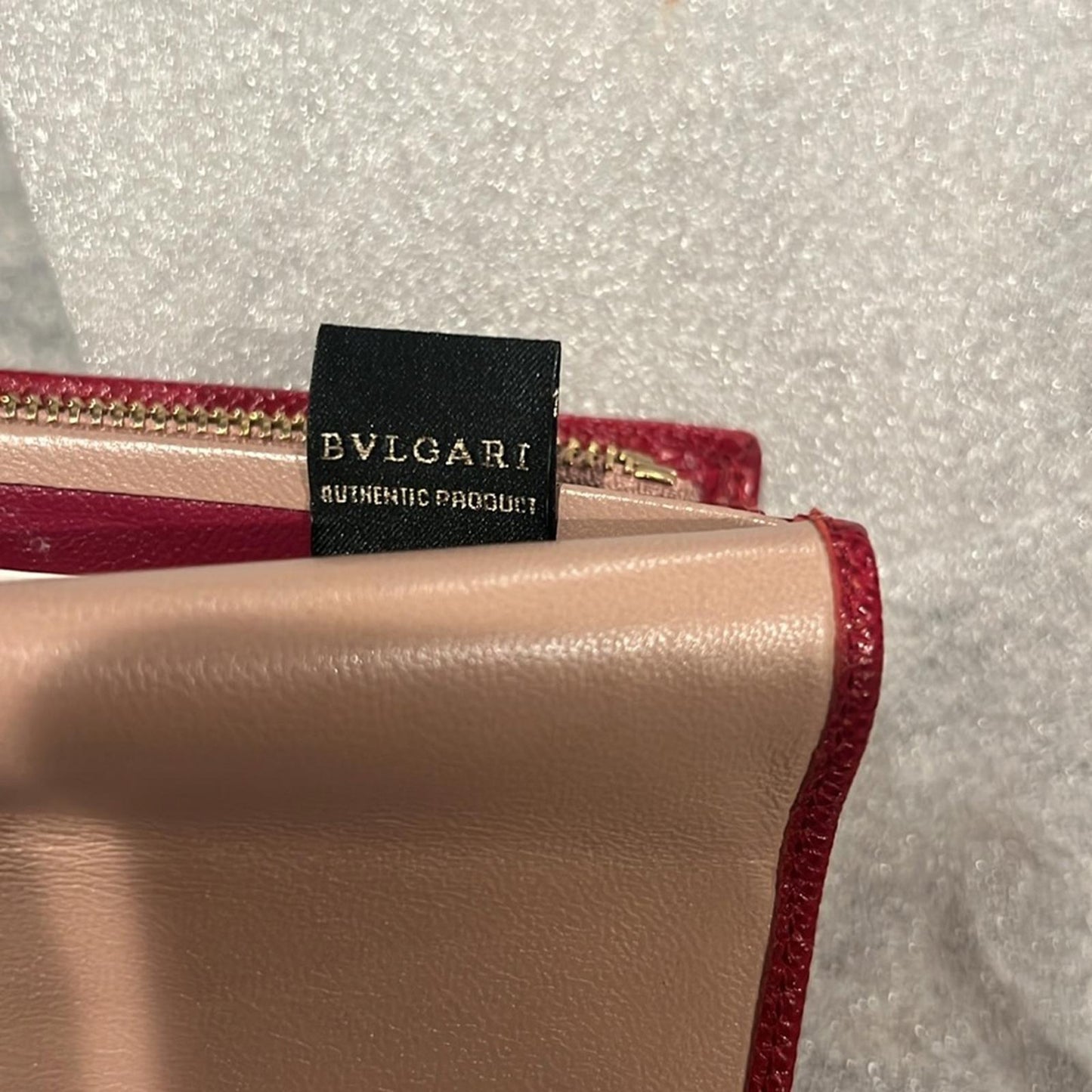 BVLGARI (Made in Italy) Long Leather Wallet in Red, Excellent Condition
