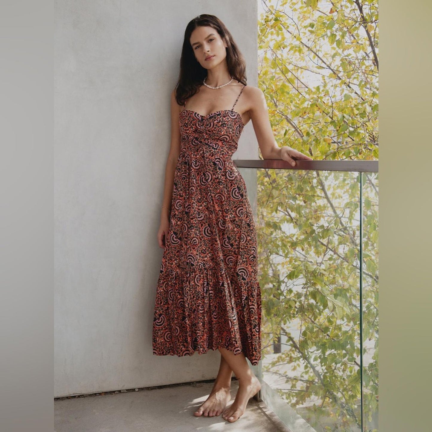 A.L.C. Lilah Printed Midi Dress, Revolve Size 8 New w/Tag Retail $495