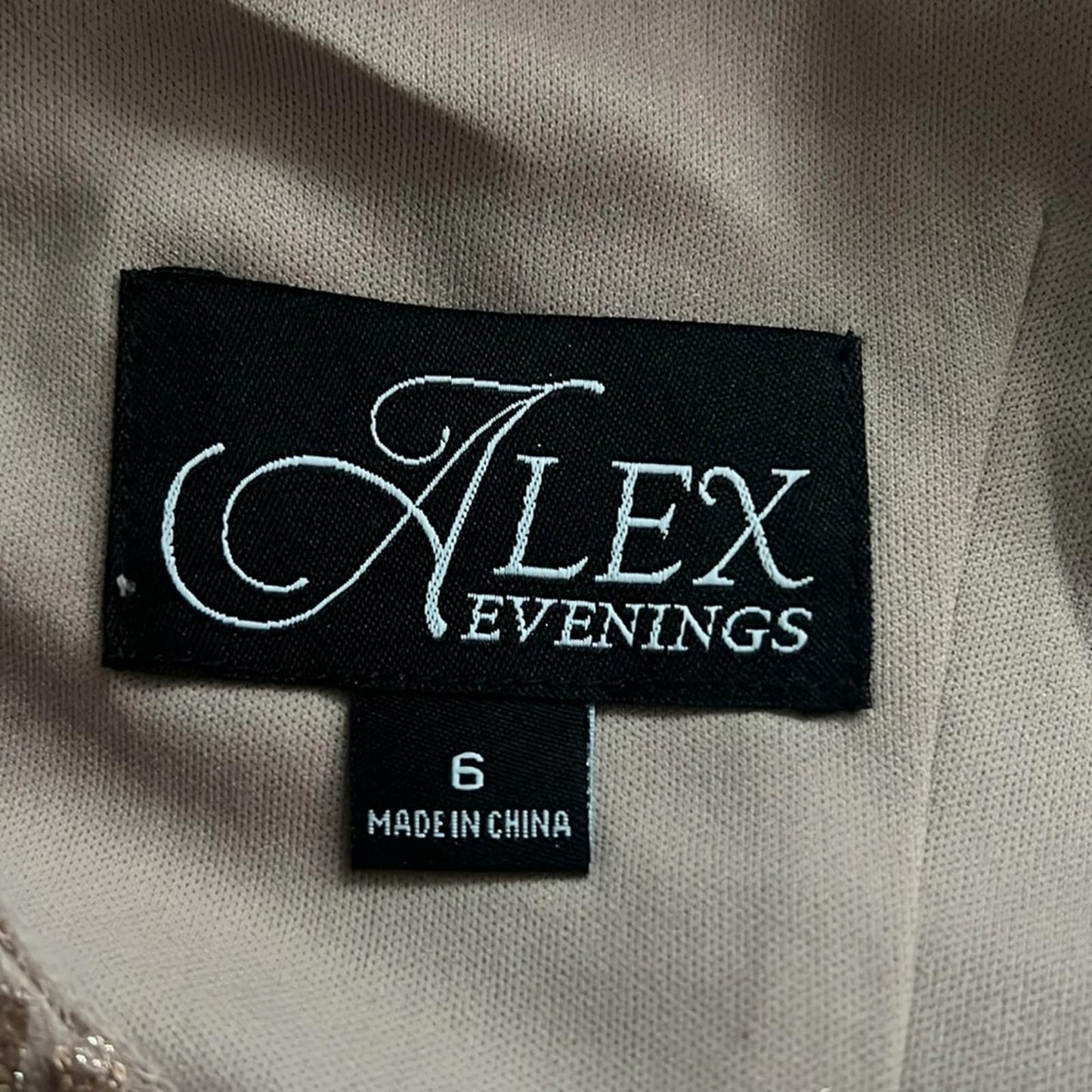 Alex Evening Floral Embroidered Cocktail Sheath Dress in Rose Gold, Size 6 NWT
