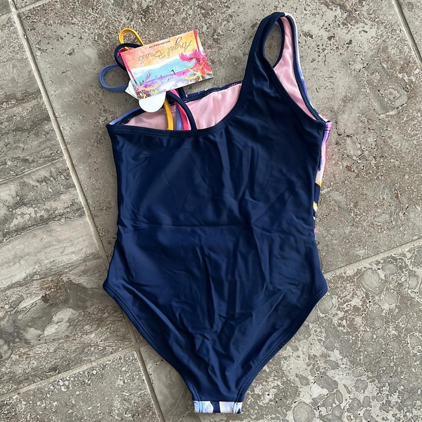 Angel Beach Girls One Piece Swimsuit w/UV Protection IPF 50+ Size 8 New w/Tag