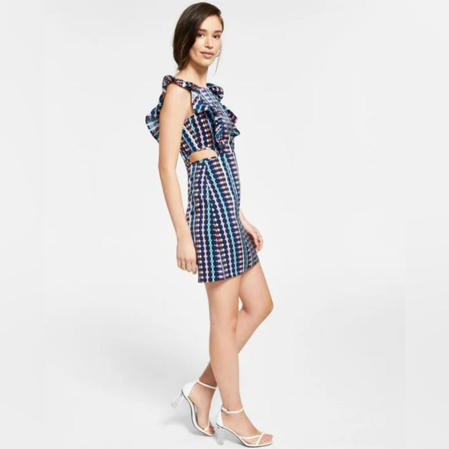 NWT Bar III Women’s Printed Cut-Out Shift Dress, Size XS New w/Tag Retail $99