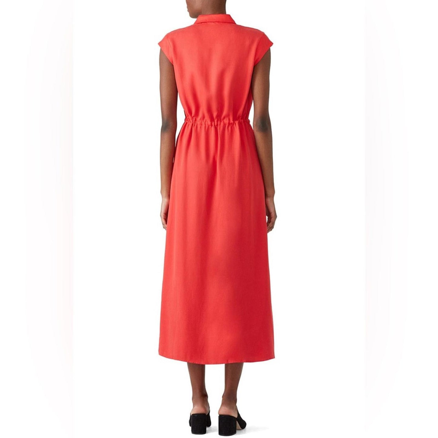 Lavand Shirtdress with Drawstring in Red, Size S Retail $114