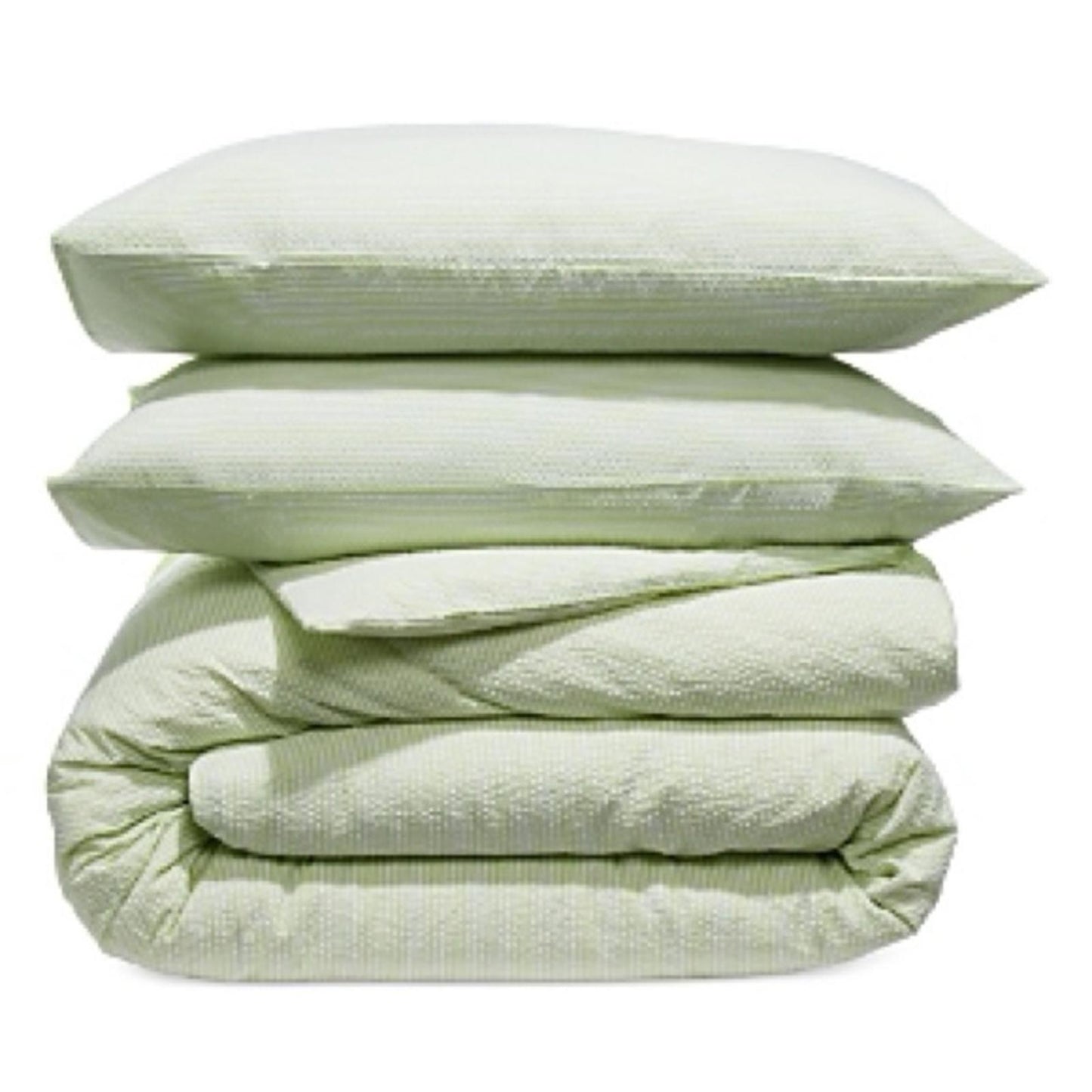 Aqua Seersucker Duvet Cover Set, Full/Queen in Green New w/Tag Retail $175