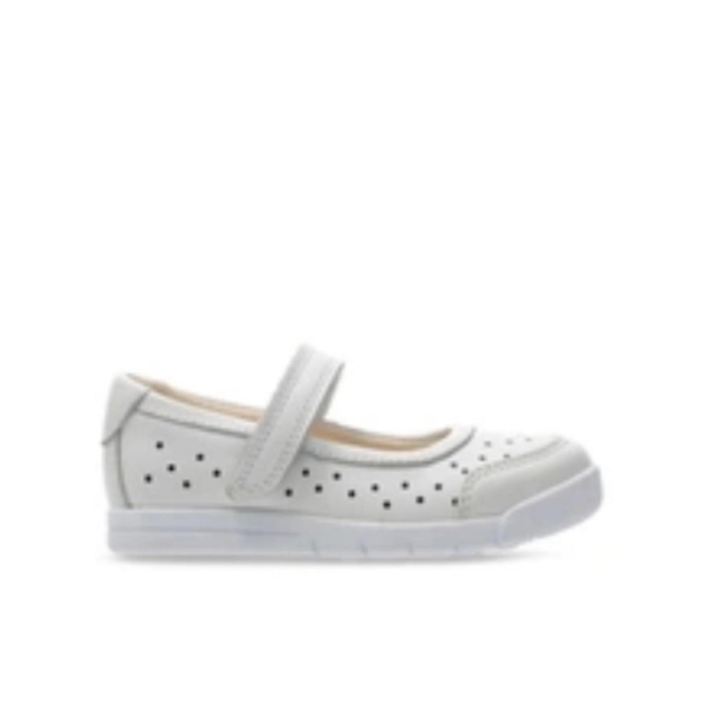 NWT Clarks Kid’s Emery Halo T White Leather Sneakers Girls Size UK 6.5G, US 7W