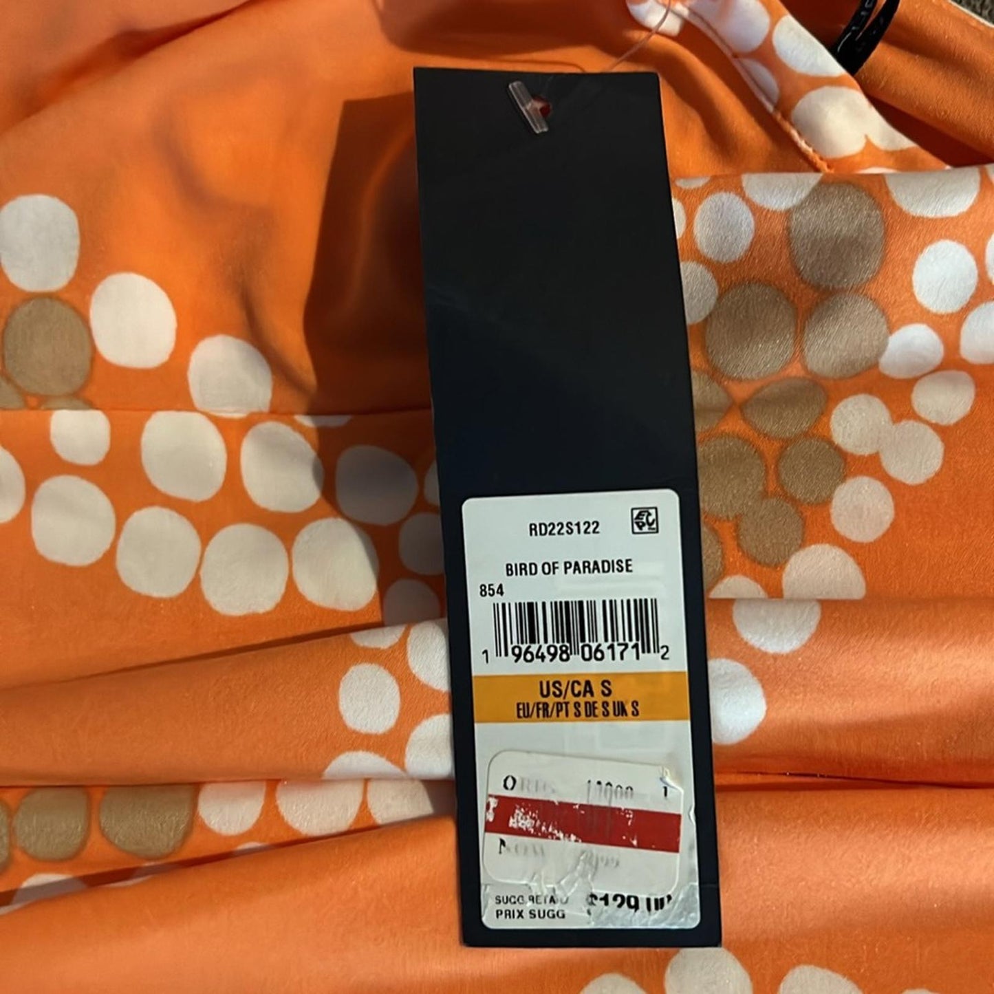 Rachel Roy Bird of Paradise Halter Maxi Dress in Orange Multi, Size S NEW $129