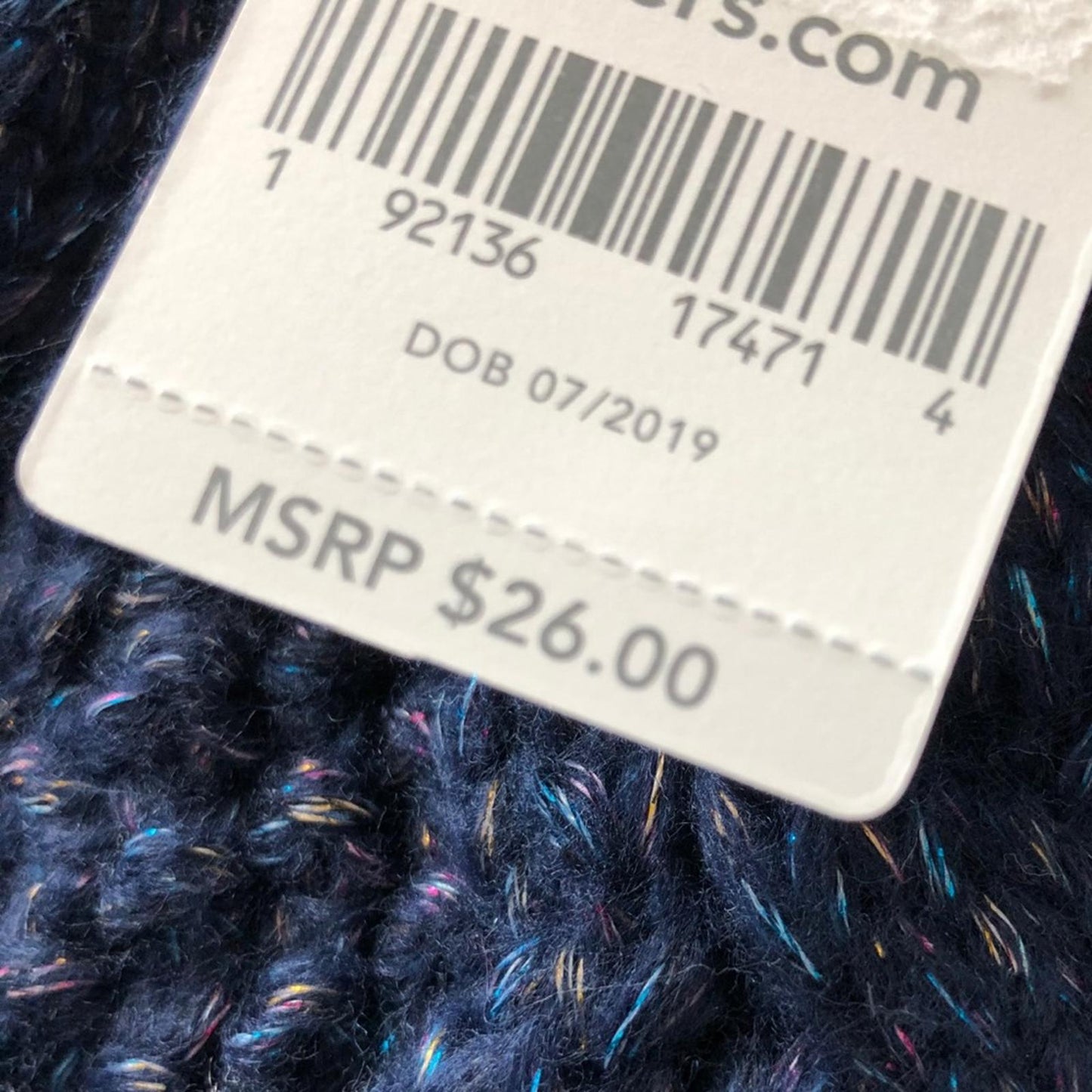 Carter’s 2-Pc Set Cable Knit Hat & Mitten, Metallic Navy Blue, Size 12-24 NEW