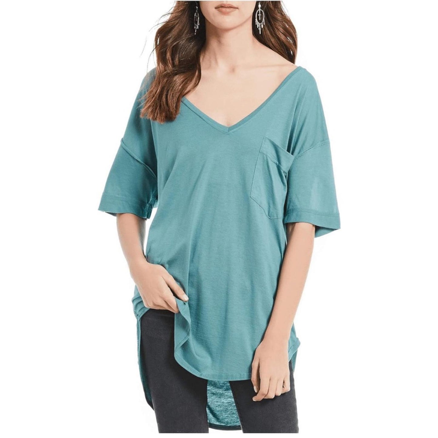 Free People Ronnie Basic T-Shirt in Green, Size Medium New w/Tag