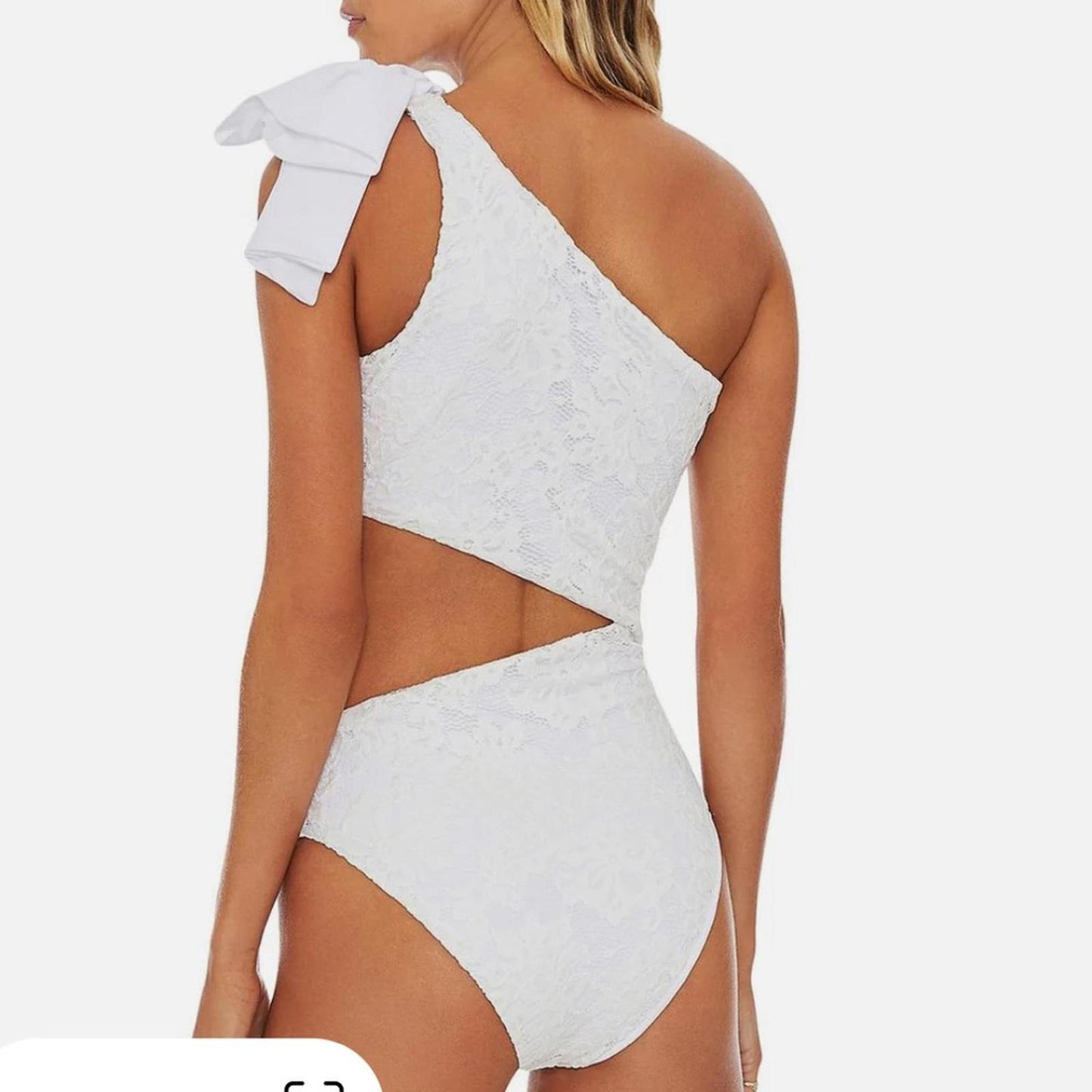 Beach Riot x REVOLVE Selena Lace Bridal One Piece Swimsuit, White Size XS NEW