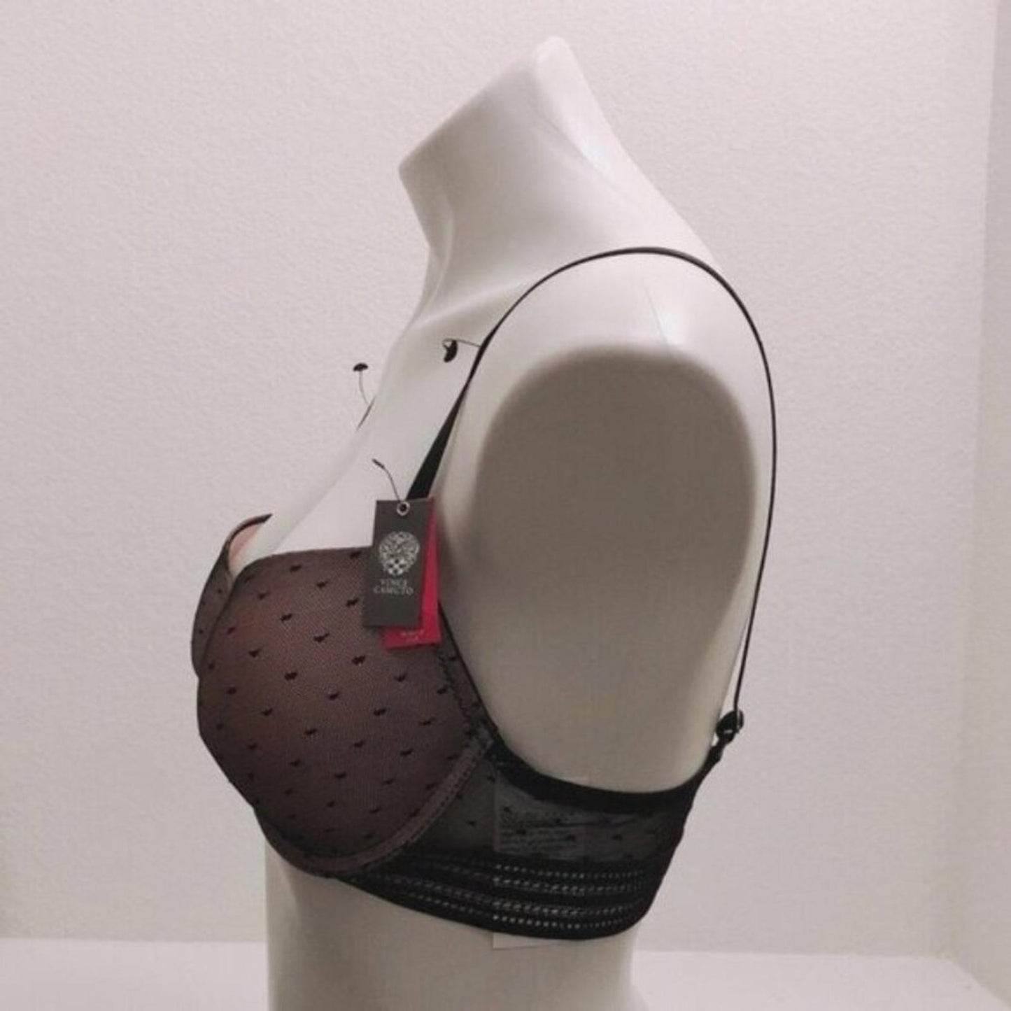 Vince Camuto Push-Up Lace Bra in Nude/Black Lace, Size 36C New w/Tag