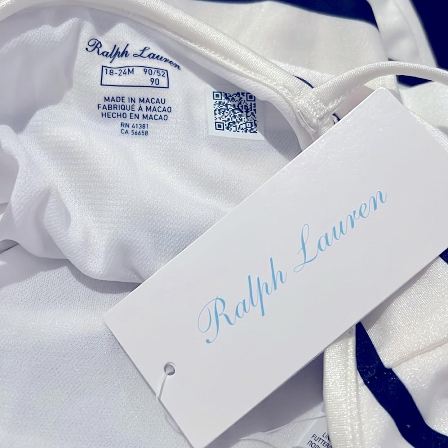Polo Ralph Lauren Kids Striped Ruffled One-Piece Swimsuit (18M/24M) New w/Tag