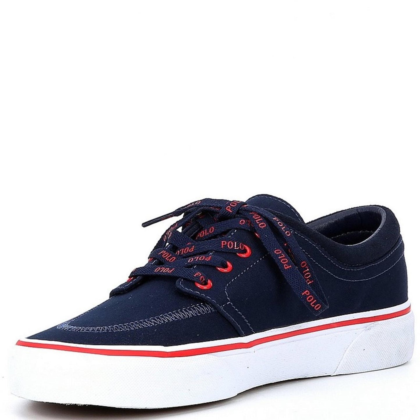 NWT Polo Ralph Lauren Men's Faxon x Logo Lace-Up Canvas Sneakers Navy, Size 10
