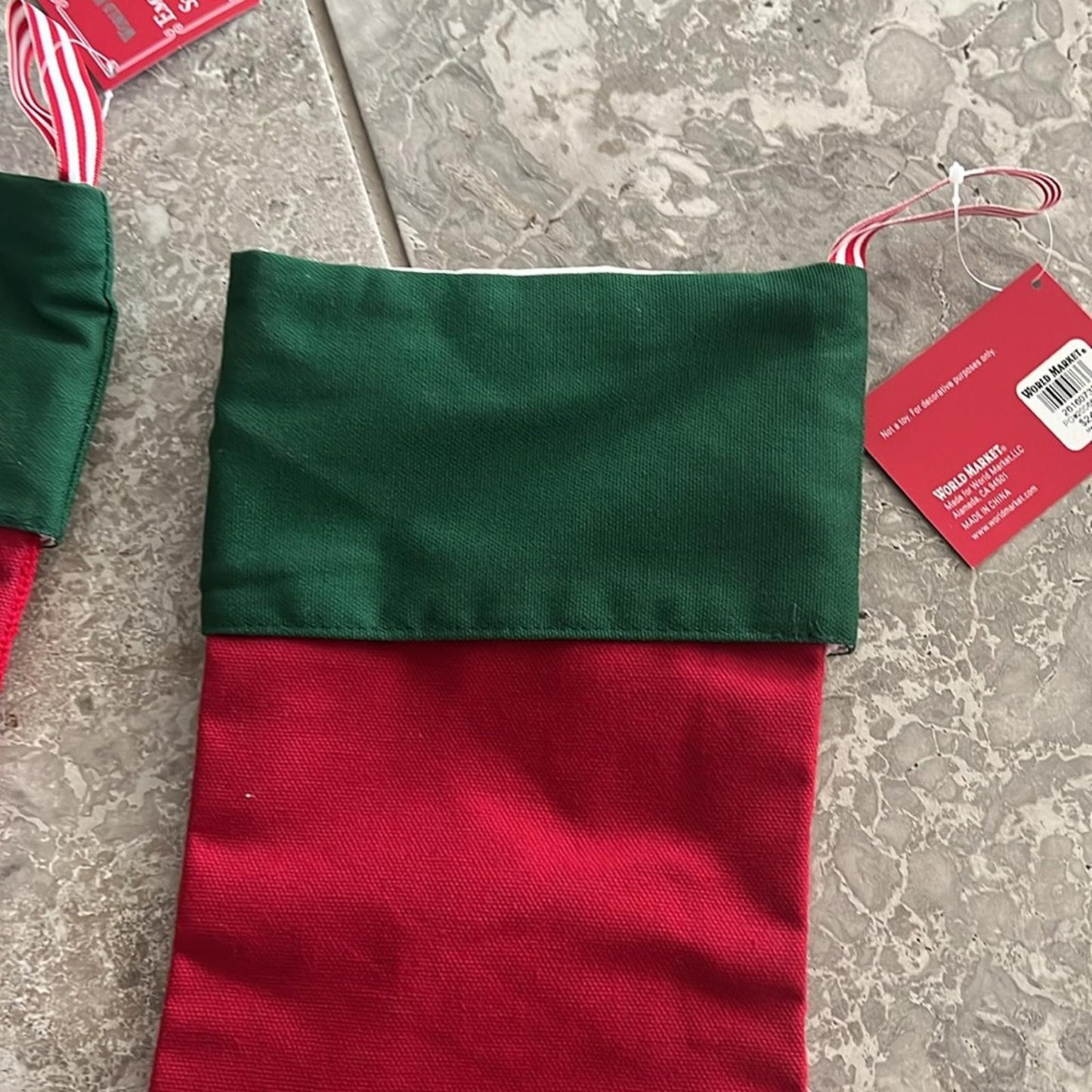 X2 “MERRY Everything” Embroidered Stockings 8.5” x 21” New with Tag