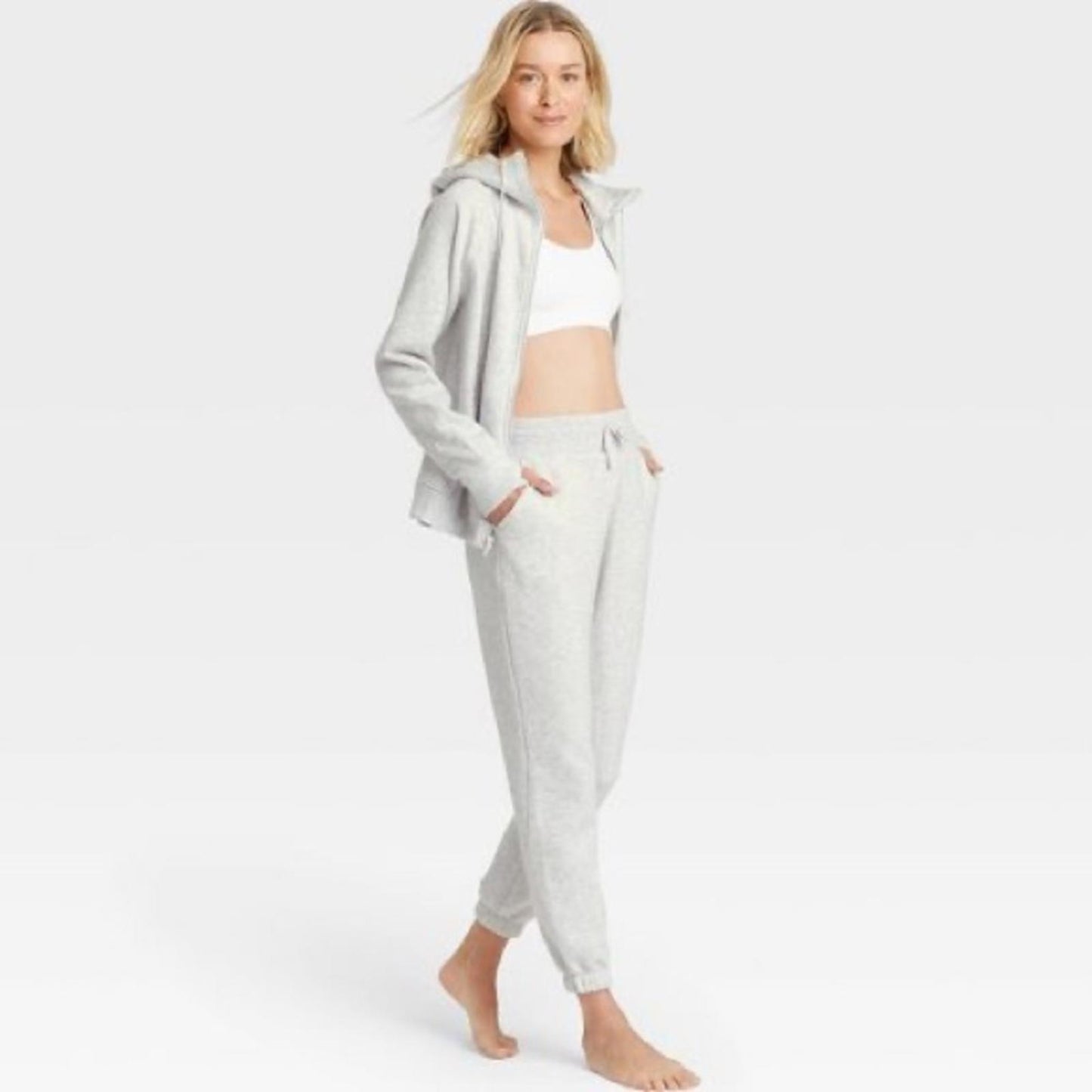 2-Piece Set All in Motion Fleece Joggers + Full Zip Hoodie Sweatshirt Size S NWT