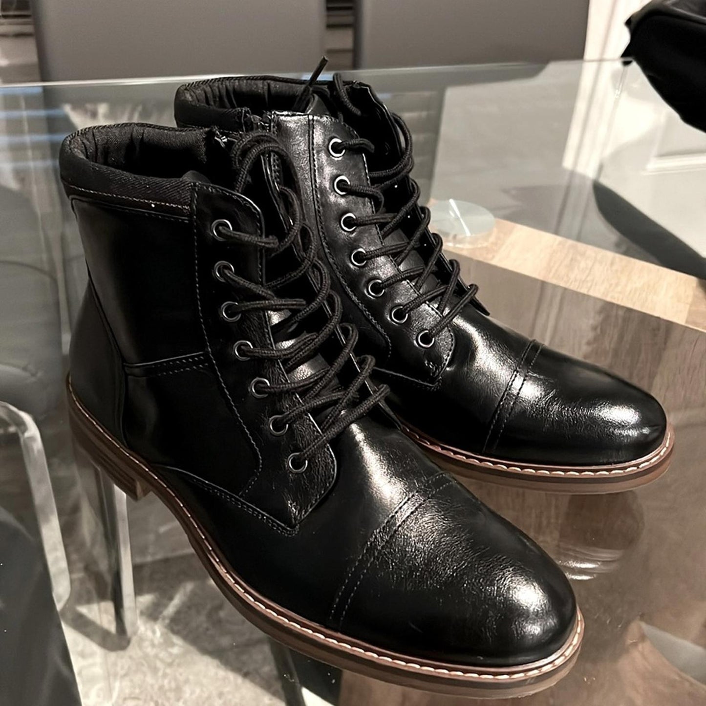 Aldo Kingston Combat Leather Boots in Black, Men’s Size 10, New w/o Box $140