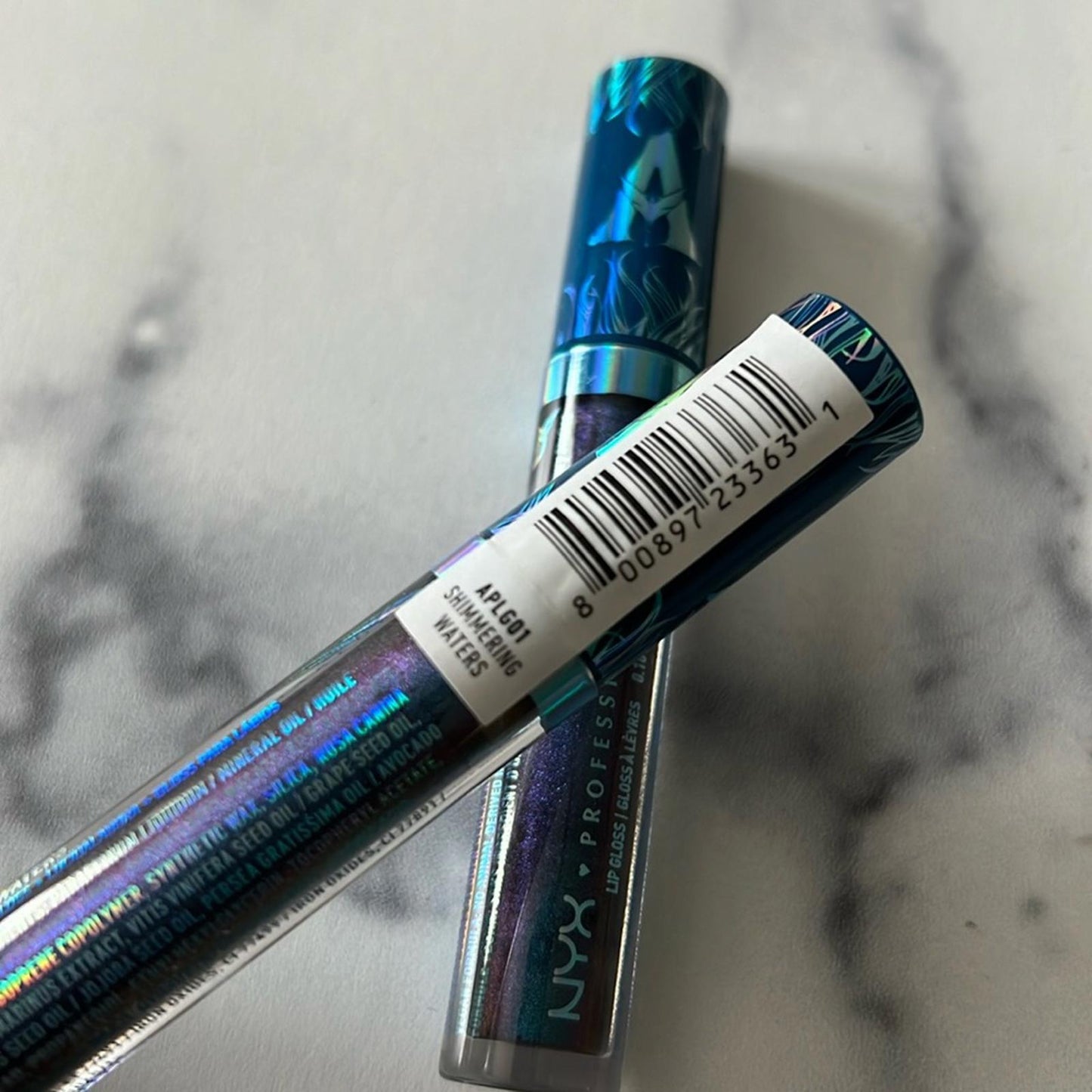 X2 NYX Makeup Avatar:The Way of Water Bioluminescent Lip Gloss Shimmering Waters