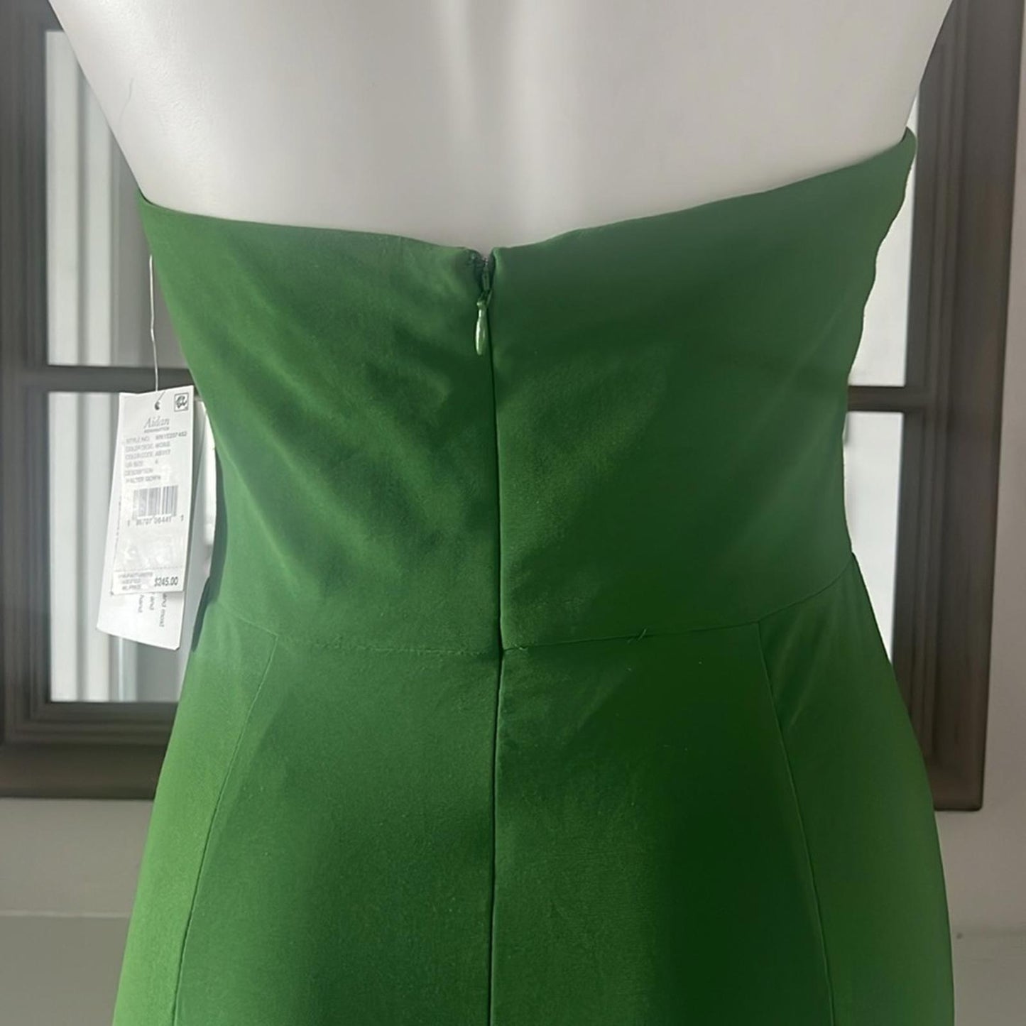 Aidan by Aidan Mattox Halter Cutout Gown in Green/Moss Size 4 NEW w/Tag $245
