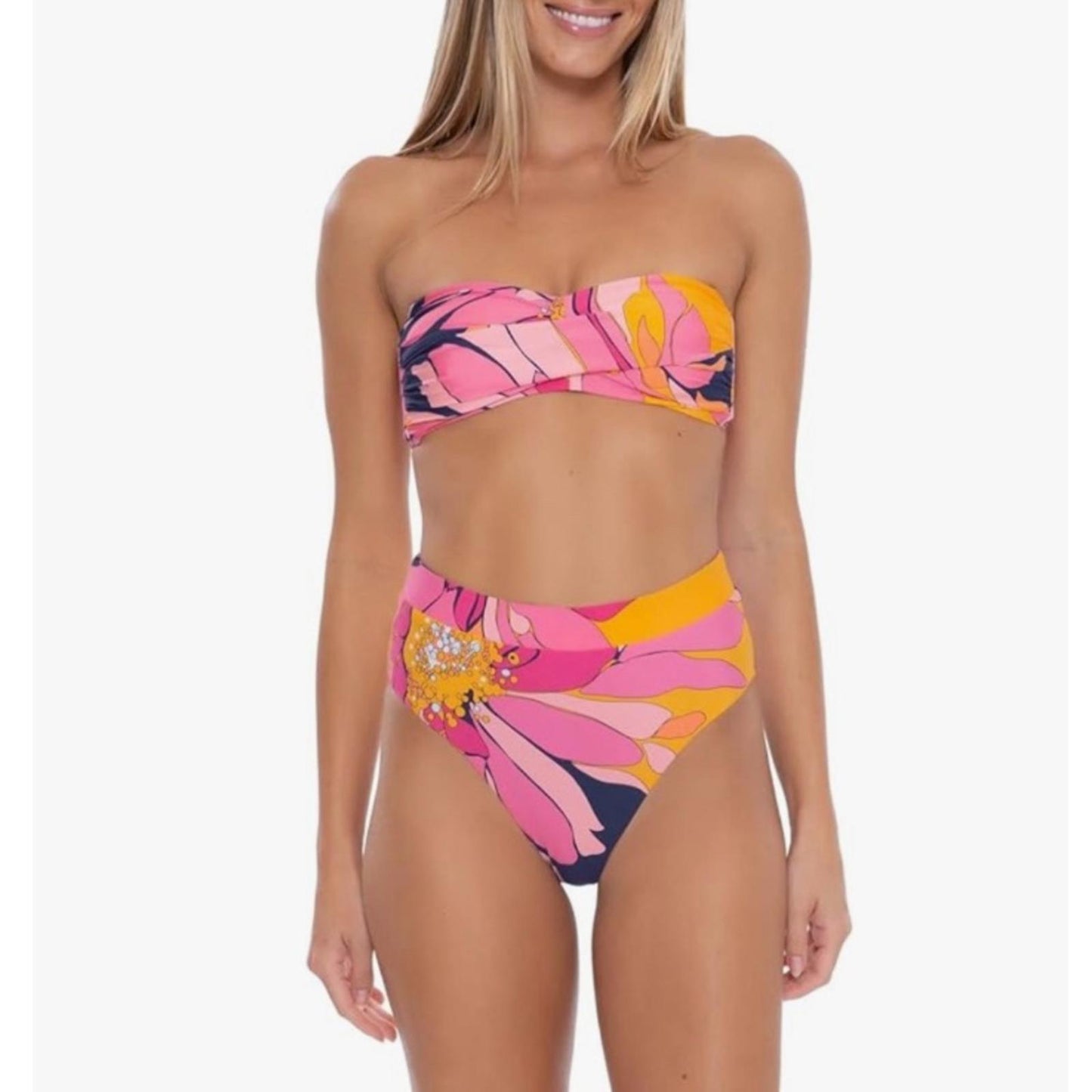 Trina Turk Breeze High Waist Bikini Bottom, Size 4 NEW w/Tag