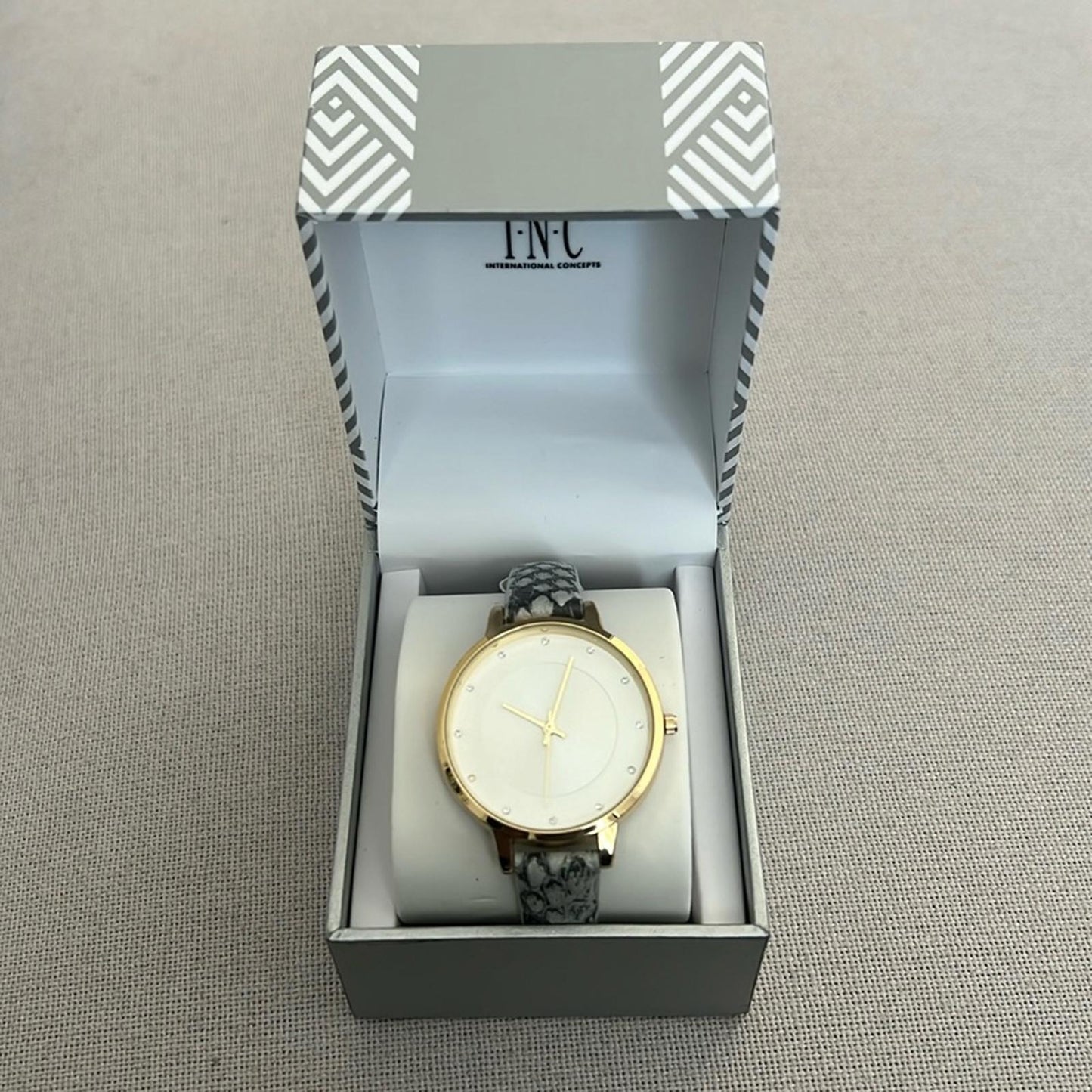 INC Gray Faux Snake Strap Watch 38mm, New w/Tag Retail $49.50