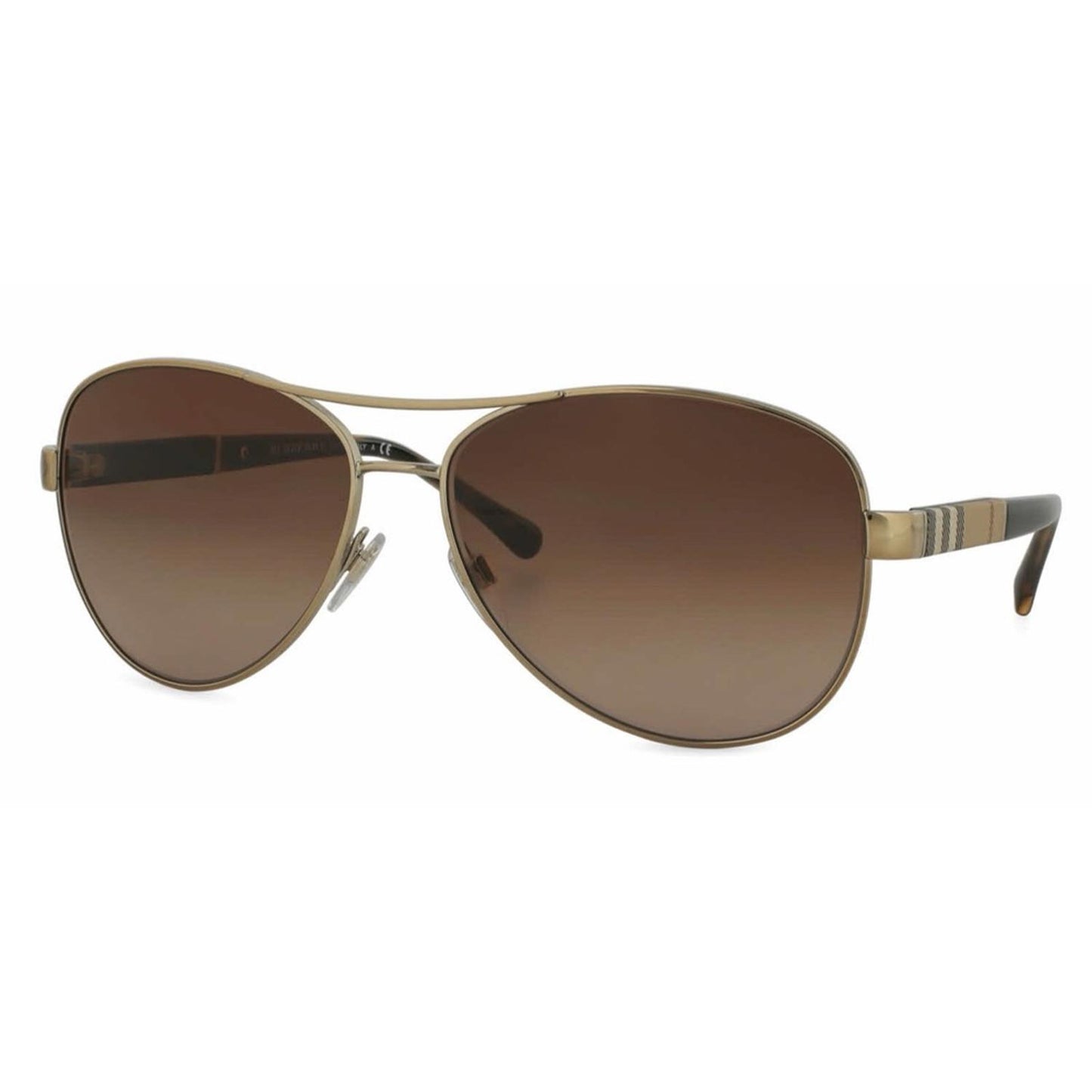 Burberry Pilot-Shaped Sunglasses, Light Gold & Brown Gradient Lens, New w/Tag