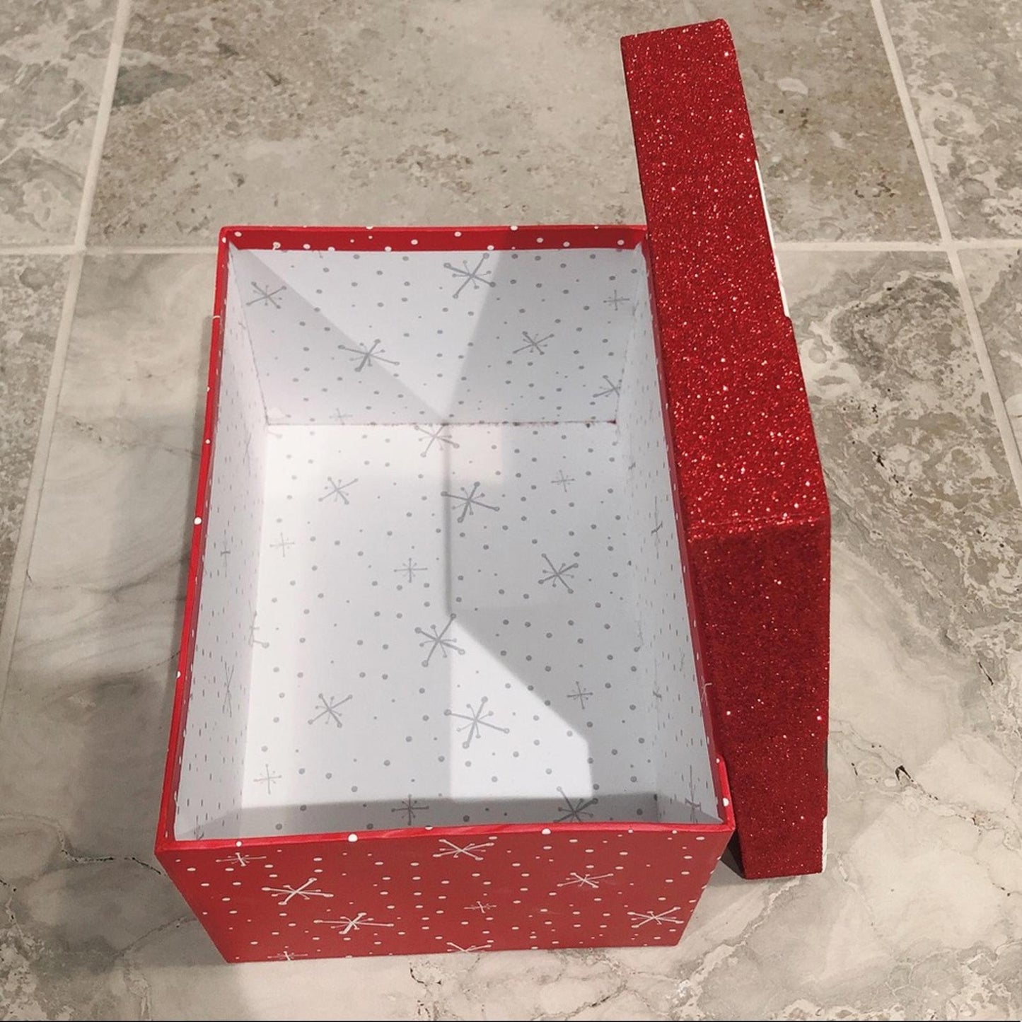Gift Box Storage Holiday Christmas Santa Snowflake Large Size 11”X7.25”X5.25”