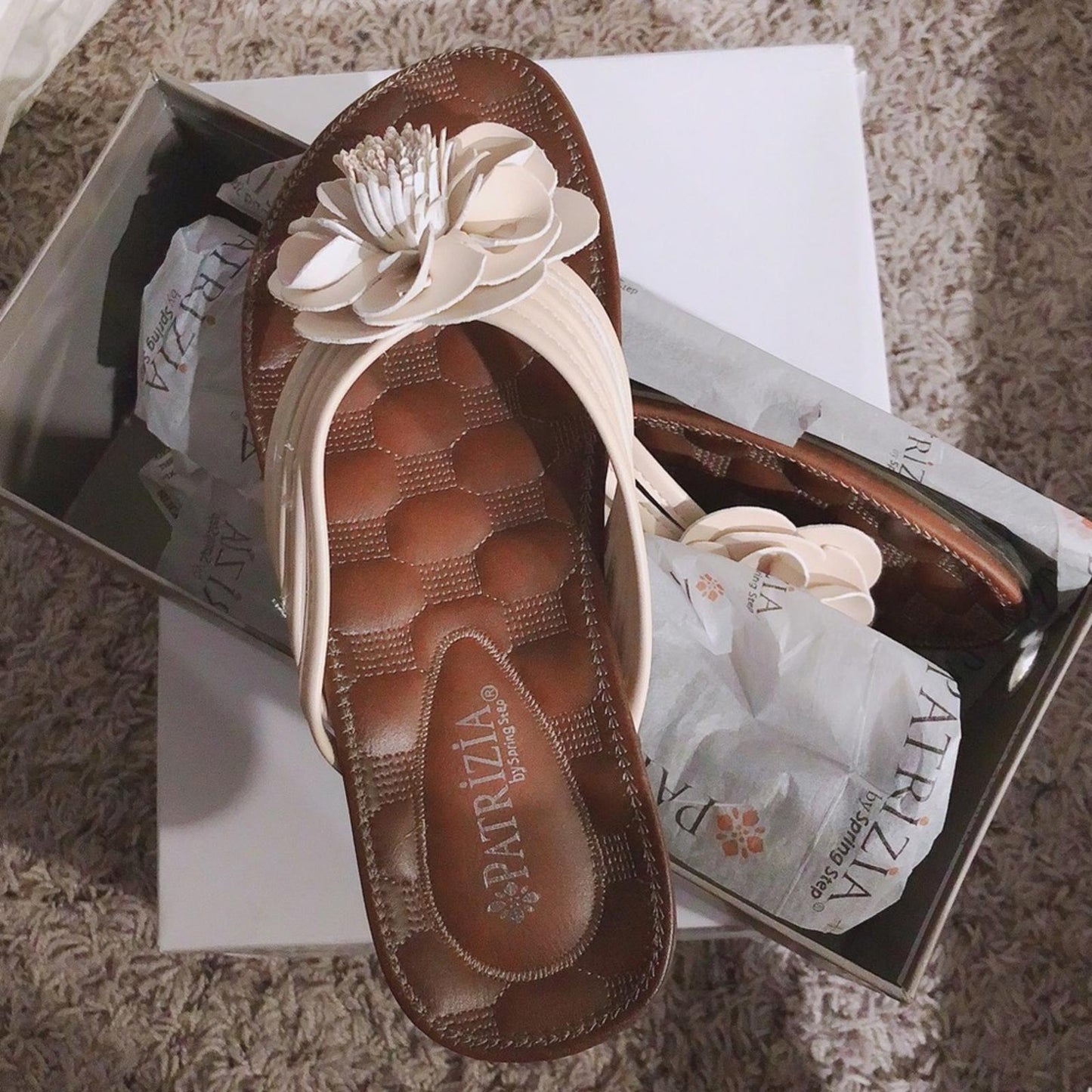 Patrizia Cattara Sandals in Beige/Brown Size 36 (5.5-6) New in Box