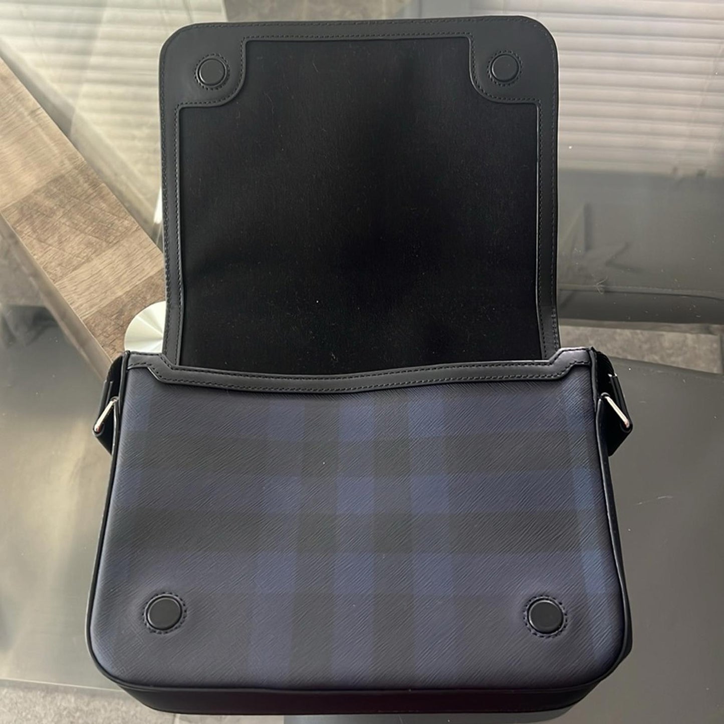 Burberry Blue House Check Small Alfred Messenger Bag, New w/Tag $1,650