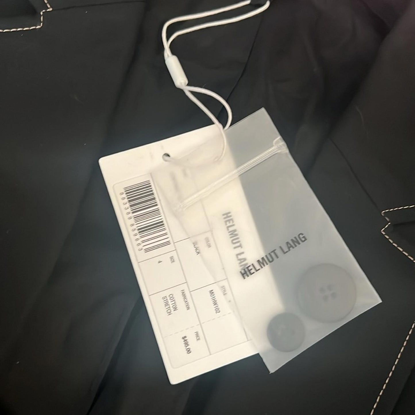Helmut Lang Contrast Stitch Blazer, Black, Size US4 | UK8 New w/Tag Retail $495