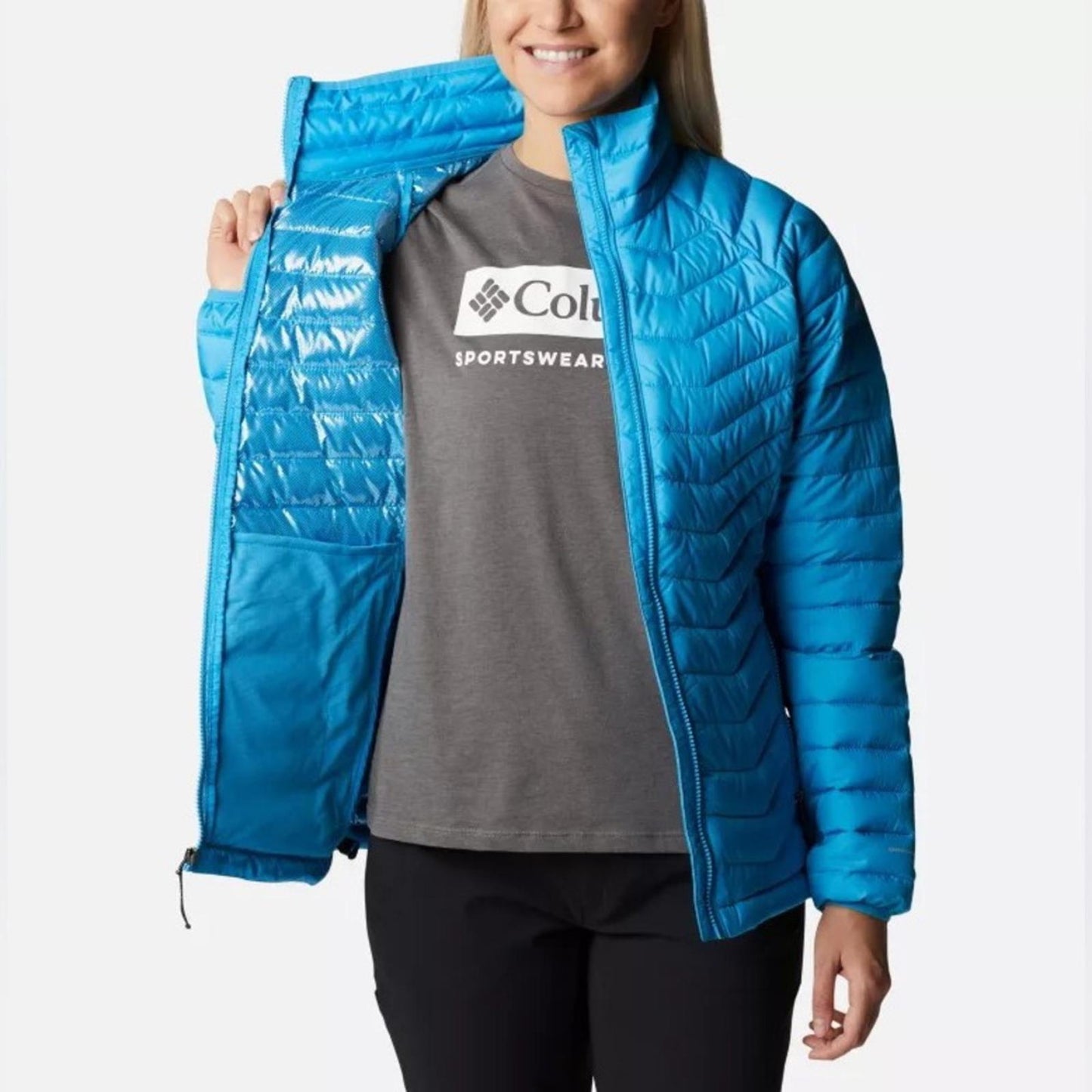 Columbia Womens Powder Lite Jacket Blue Chill Plus Size 3X New w/Tag Retail $185