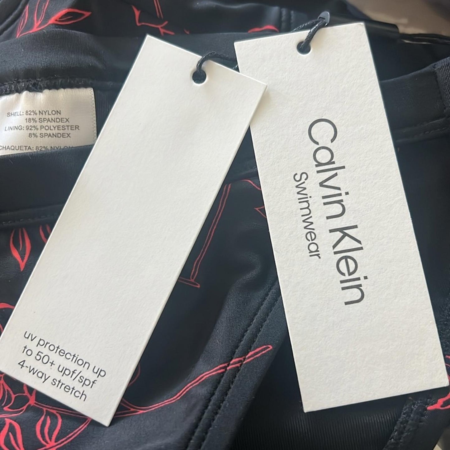 Calvin Klein Bikini Bottom, Floral Print Swim Separates Energy Multi, Size L NWT