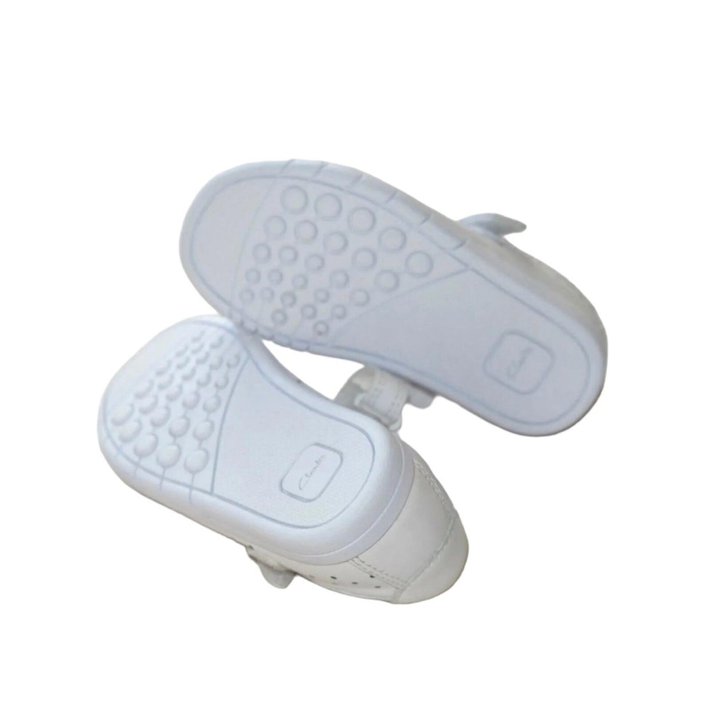 NWT Clarks Kid’s Emery Halo T White Leather Sneakers Girls Size UK 6.5G, US 7W