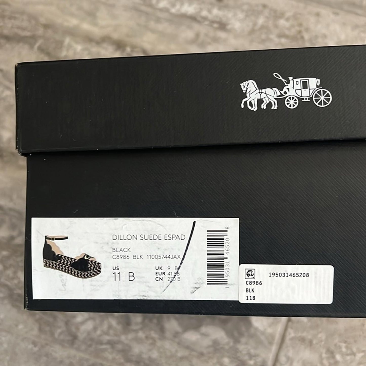 Coach Women's Dillon Espadrille Sandals in Black, Size 11 New in Box