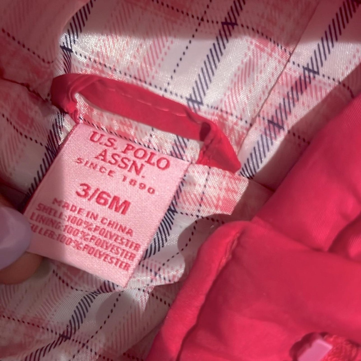 NEW U.S. Polo Assn Hooded Outerwear Pink Puffer Footies, Pink, Size 3/6M w/o Tag