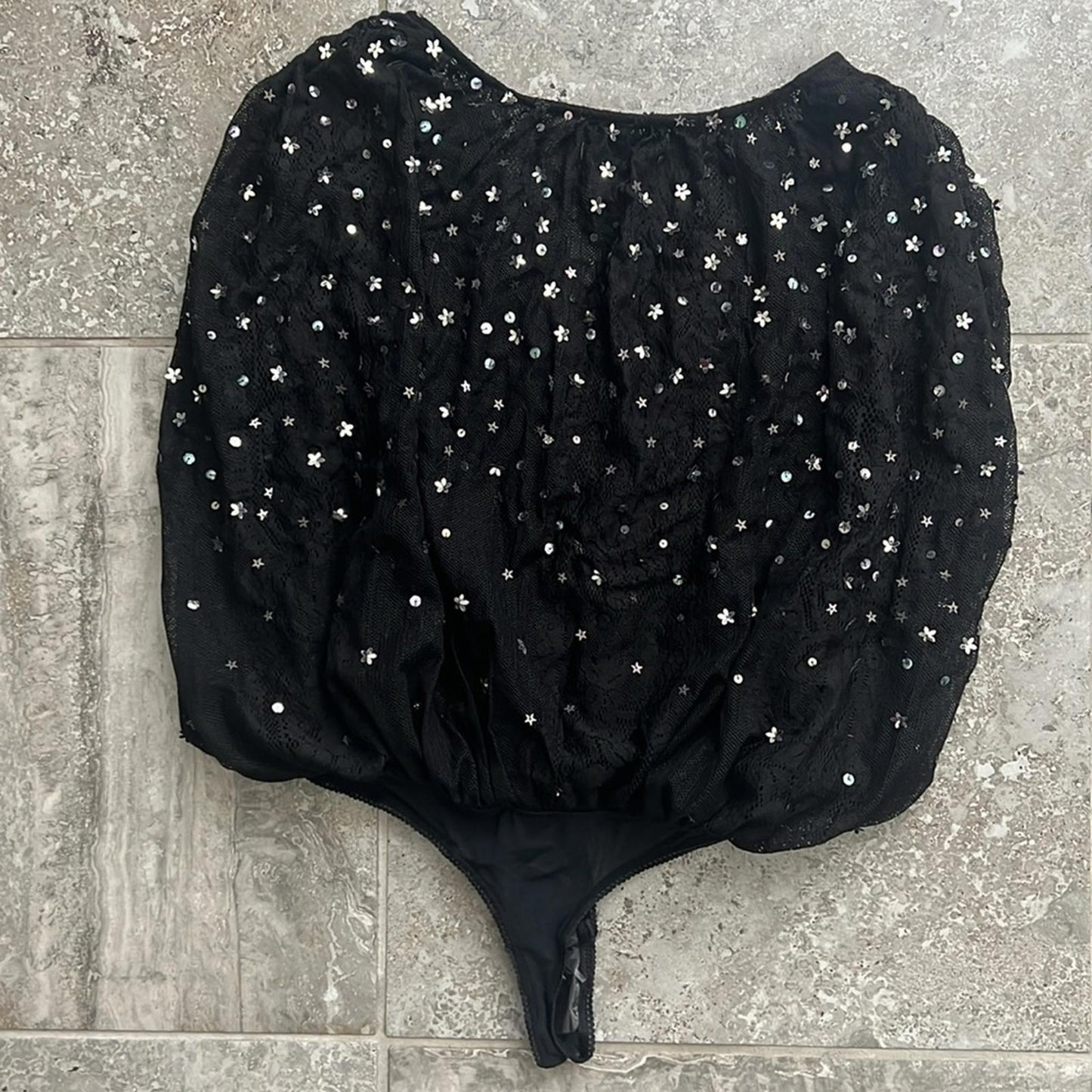 NEW Free People Intimately Black Summer Shine Bodysuit, Size S New w/Tag