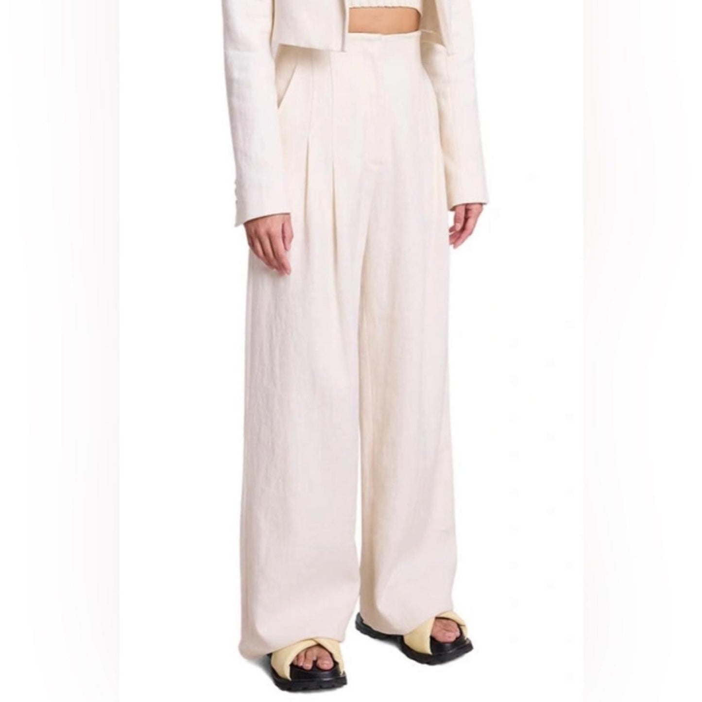 A.L.C. Bennett Pleated Wide Leg Pants in Ecru, Size 0 New w/Tag $495 (SOLD OUT)