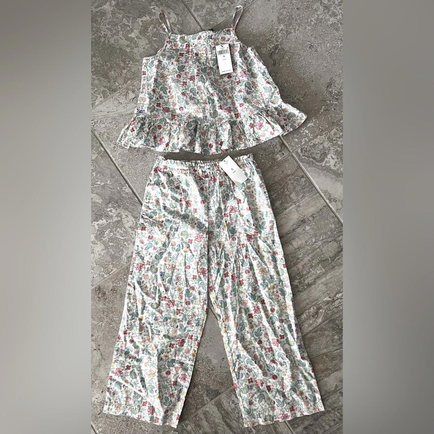 Polo Ralph Lauren Girl's Floral Cotton Batiste 2-Piece Set, Size 12 NWT $155