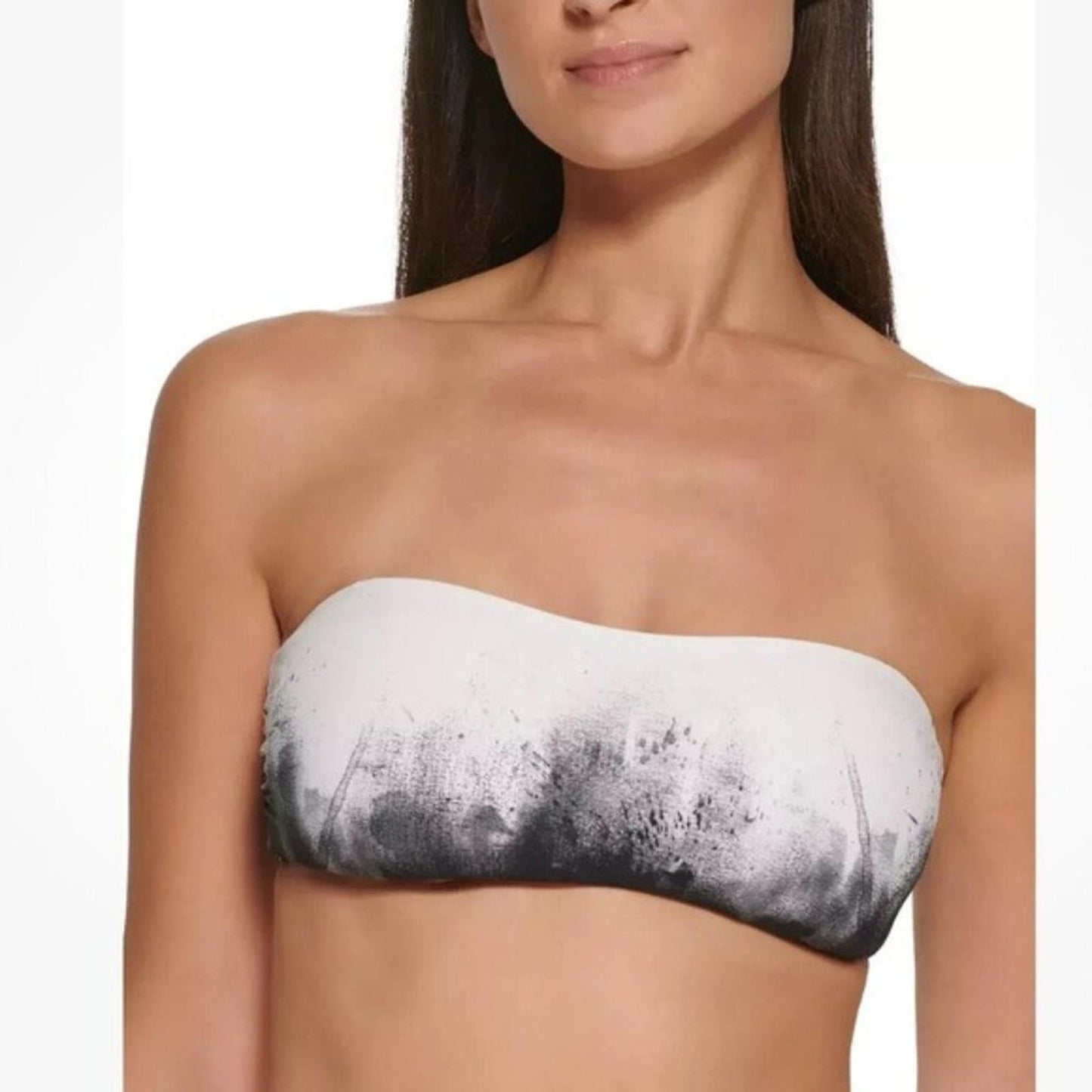 Calvin Klein Printed Removable-Straps Bandeau Bikini Bra Top Size XL NEW w/Tag