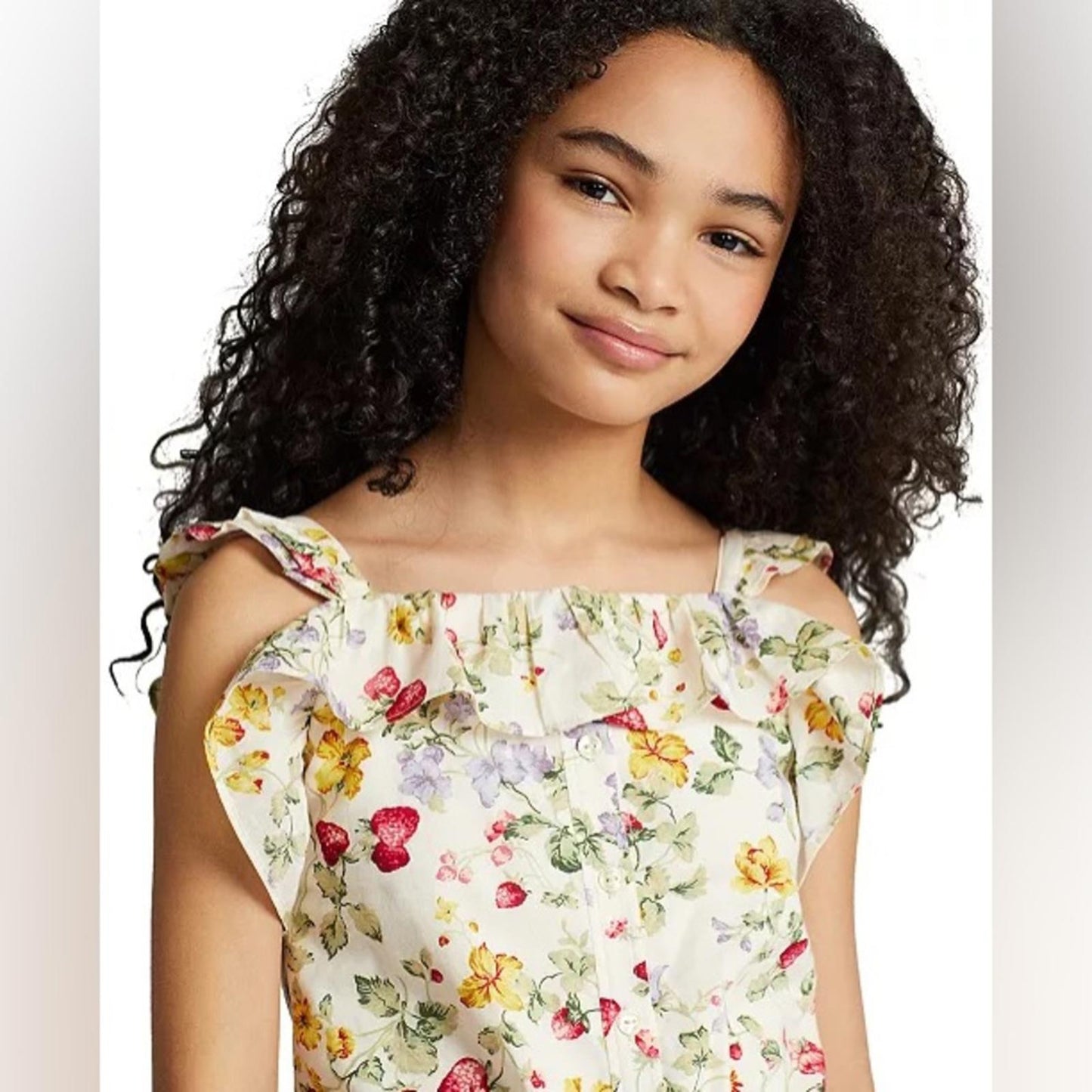 Ralph Lauren Floral & Fruit-Print Cotton Batiste Jumpsuit, Cottage New w/Tag
