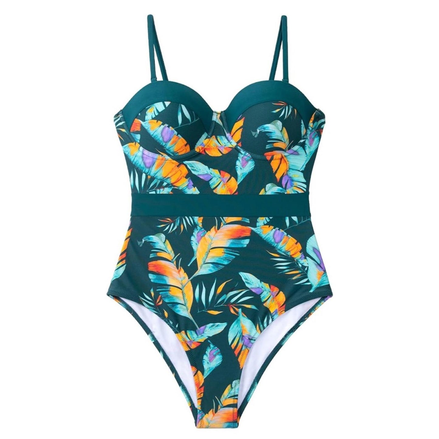 Cupshe Tropical Moulded Adjustable Straps One Piece Swimsuit, Size S New w/Tag