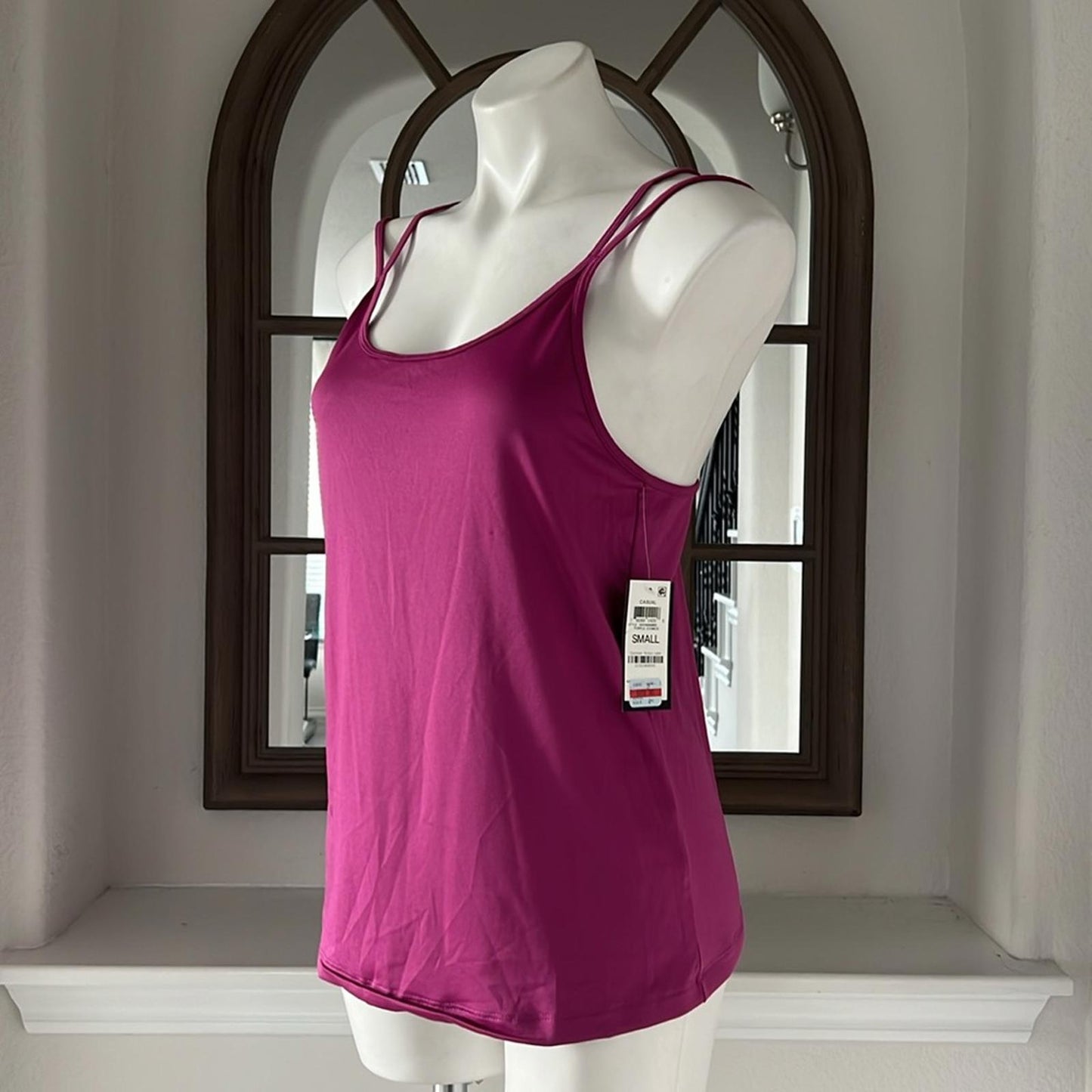 ID-Ideology Solid Strappy-Back Techy Knit Tank, Size S Purple Cosmos New w/Tag